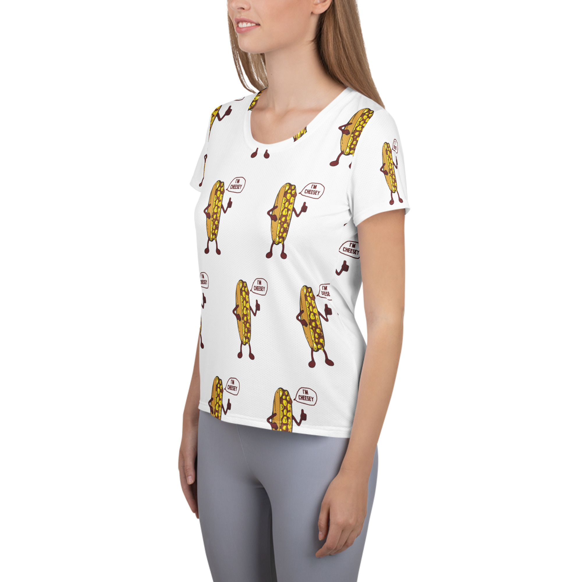 Women's athletic t-shirt - Extra Mr. Cheesey - Image 3