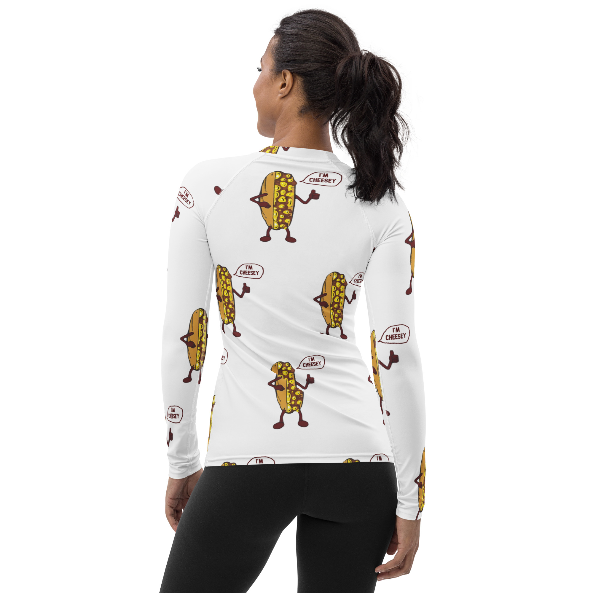 Women's Rash Guard - Mr. Cheesey All Over - Image 2
