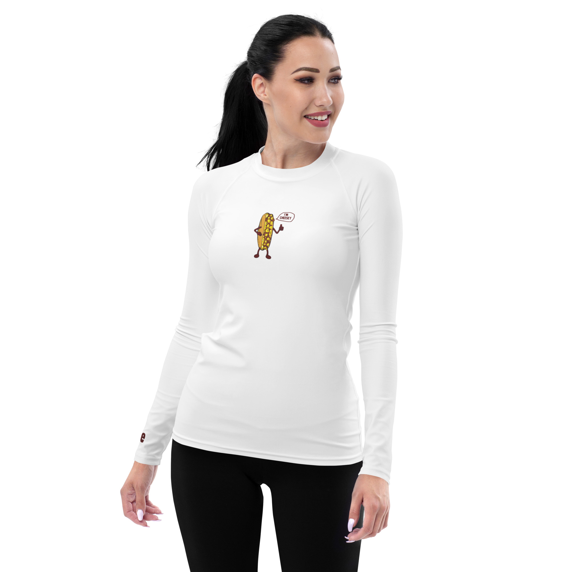 Women's Rash Guard - Amigo Dan - Mr. Cheesey - TCL on Arm