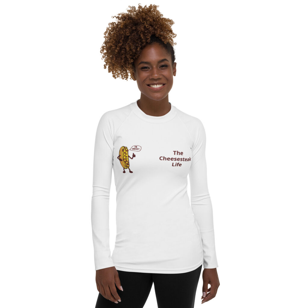 Women's Rash Guard - Cheesesteak Life - Mr. Cheesey - Amigo Dan