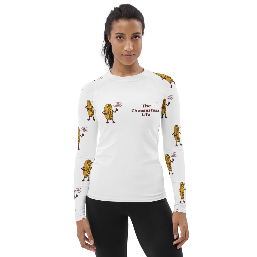 Women's Rash Guard - Cheesesteak Life - Mr. Cheesey - Amigo Dan Collection
