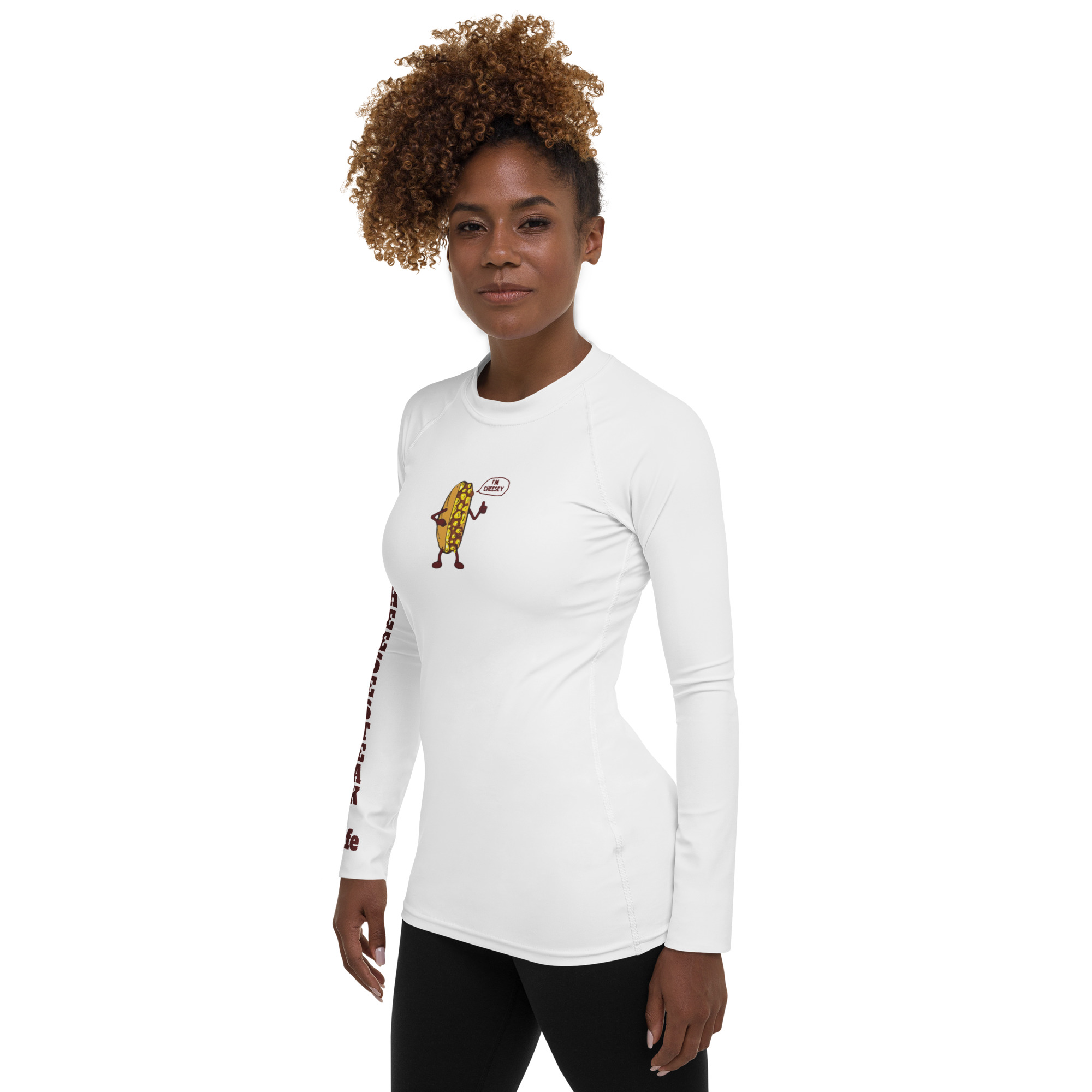 Women's Rash Guard - Amigo Dan - Cheesey Beach - TCL on Arm - Image 3
