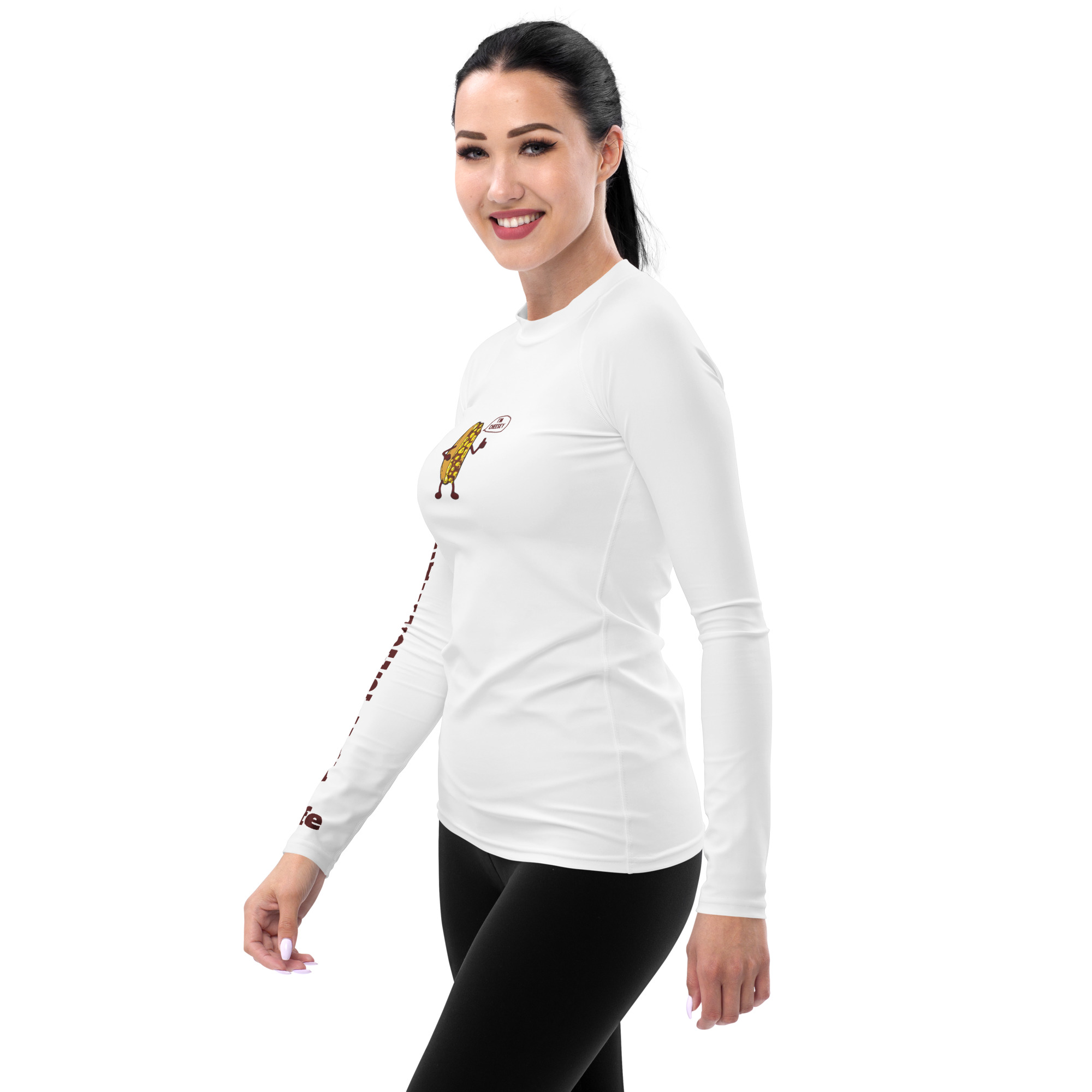 Women's Rash Guard - Amigo Dan - Mr. Cheesey - TCL on Arm - Image 3