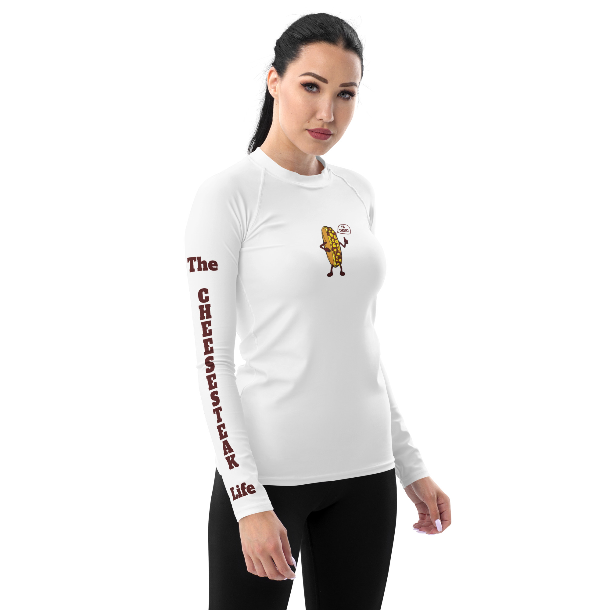 Women's Rash Guard - Amigo Dan - Mr. Cheesey - TCL on Arm - Image 4