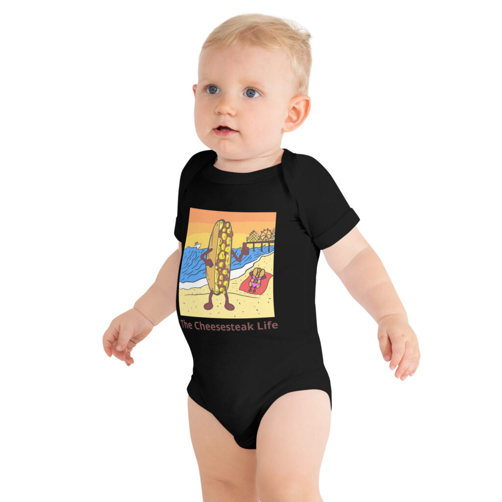 Baby short sleeve one piece - Cheesey Beach