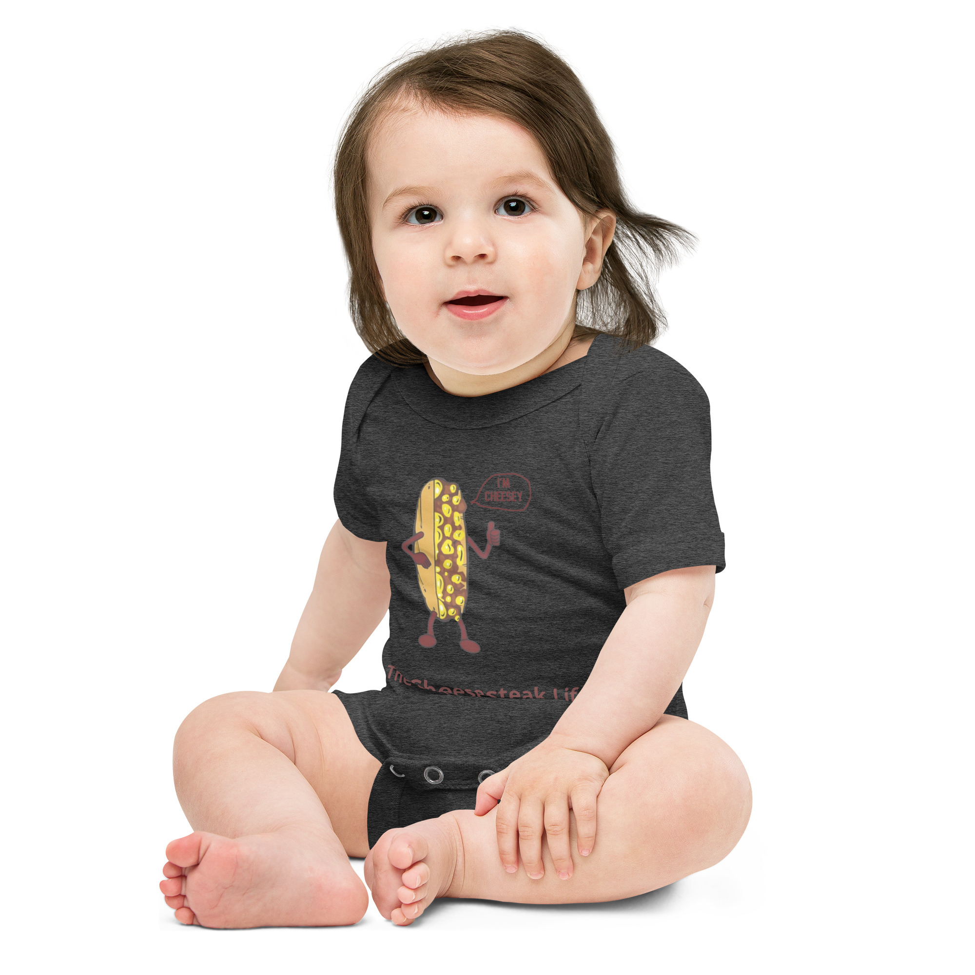 Mr. Cheesey - Baby short sleeve one piece - Image 2