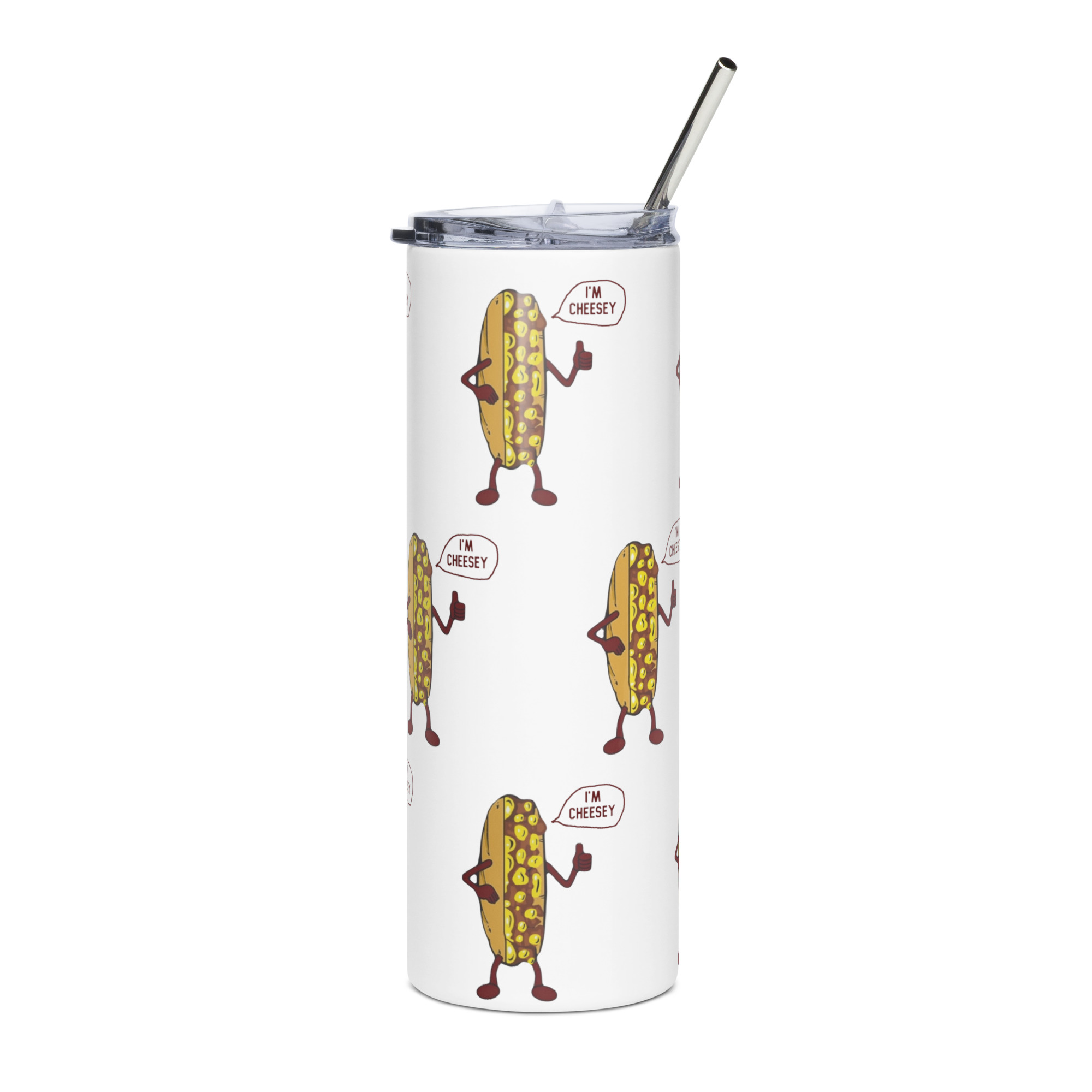 Stainless steel tumbler - Lil Mr. Cheesey's all over