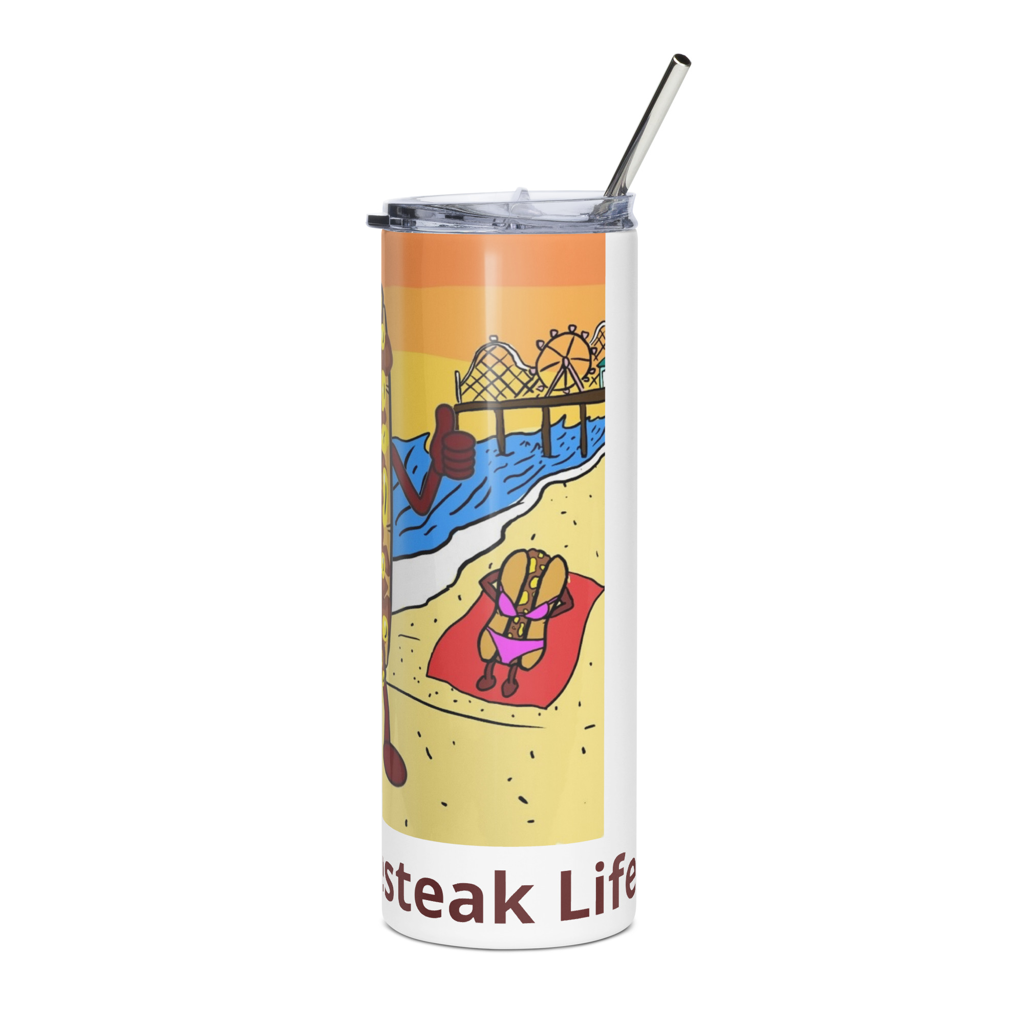 Stainless steel tumbler - Cheesey Beach - Image 3