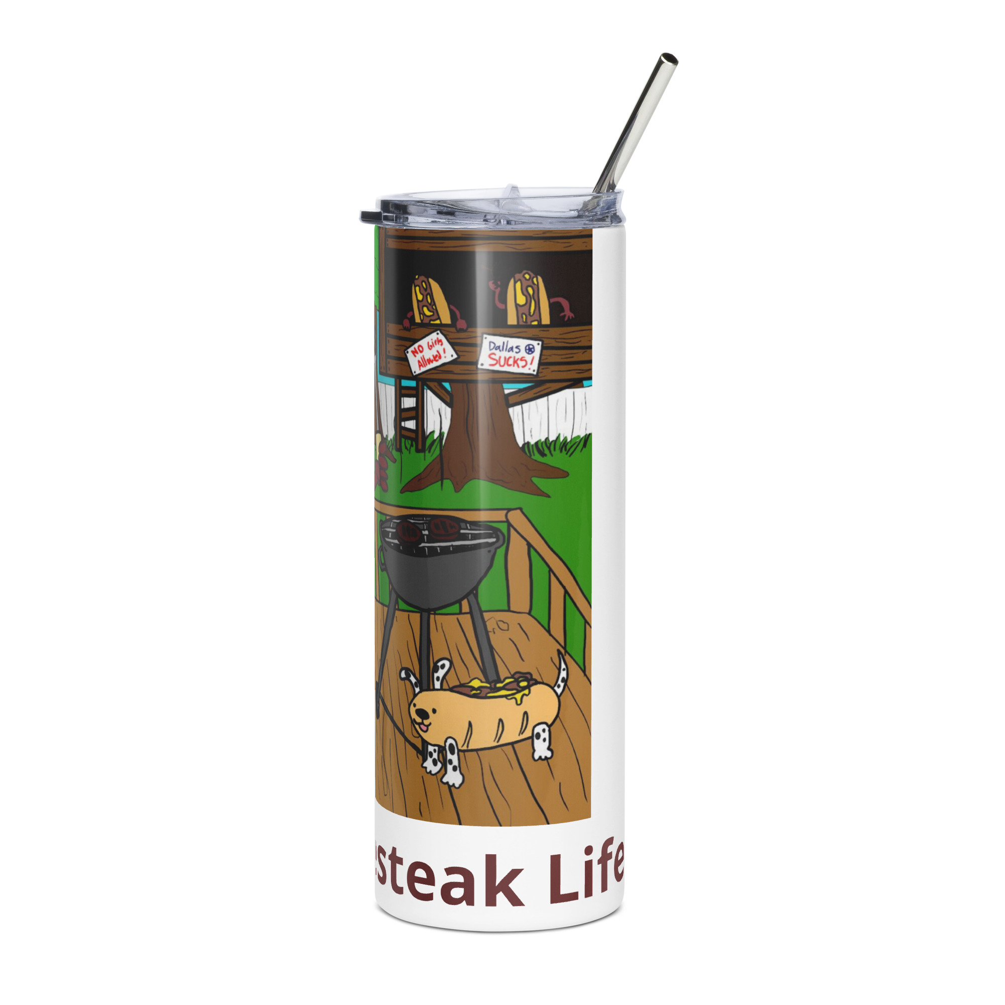 Stainless steel tumbler - Cheesesteak Life - Cheesey Bar-B-Que - Image 3