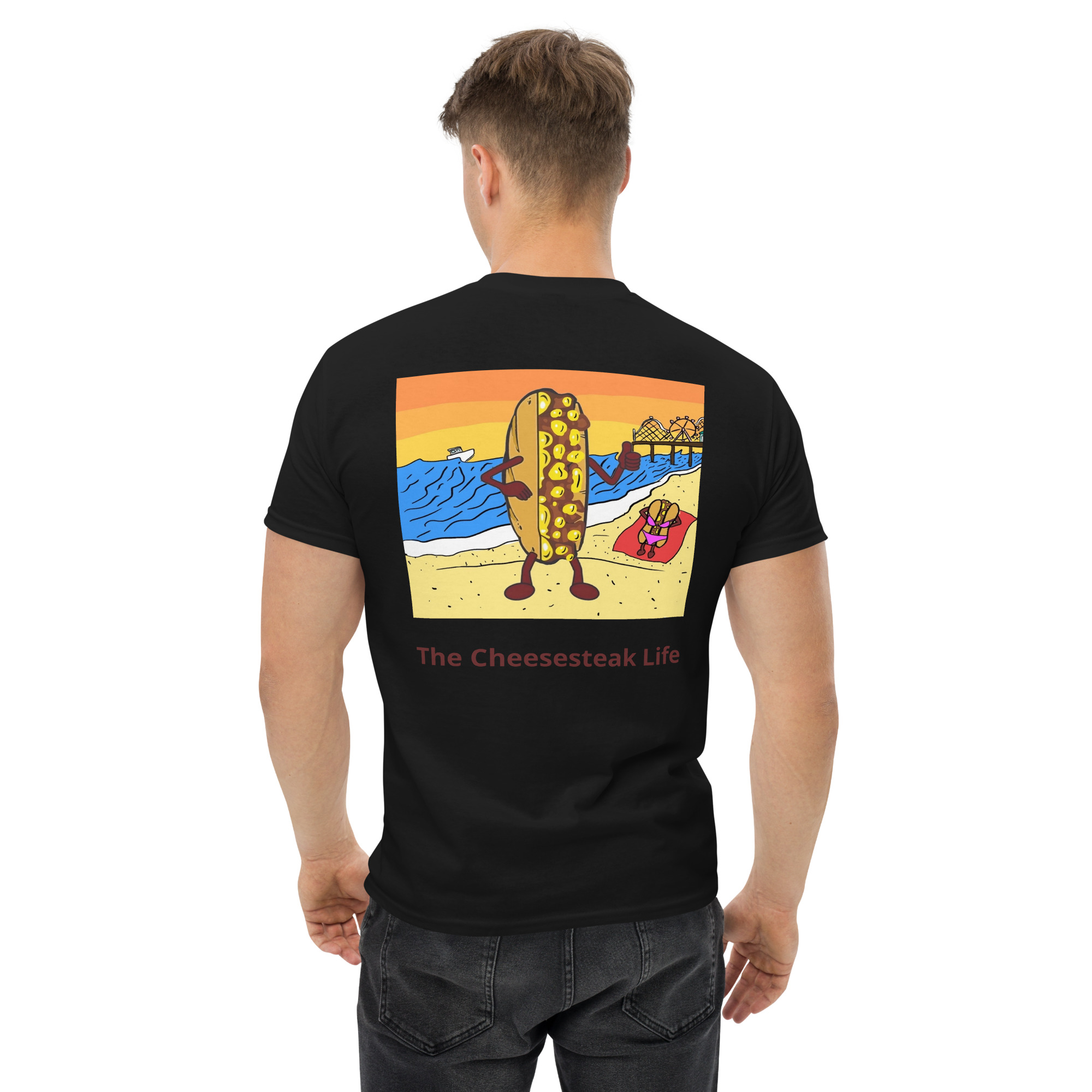 T-shirt - Cheesesteak Life - Amigo Dan - Cheesey Beach on back - Image 2