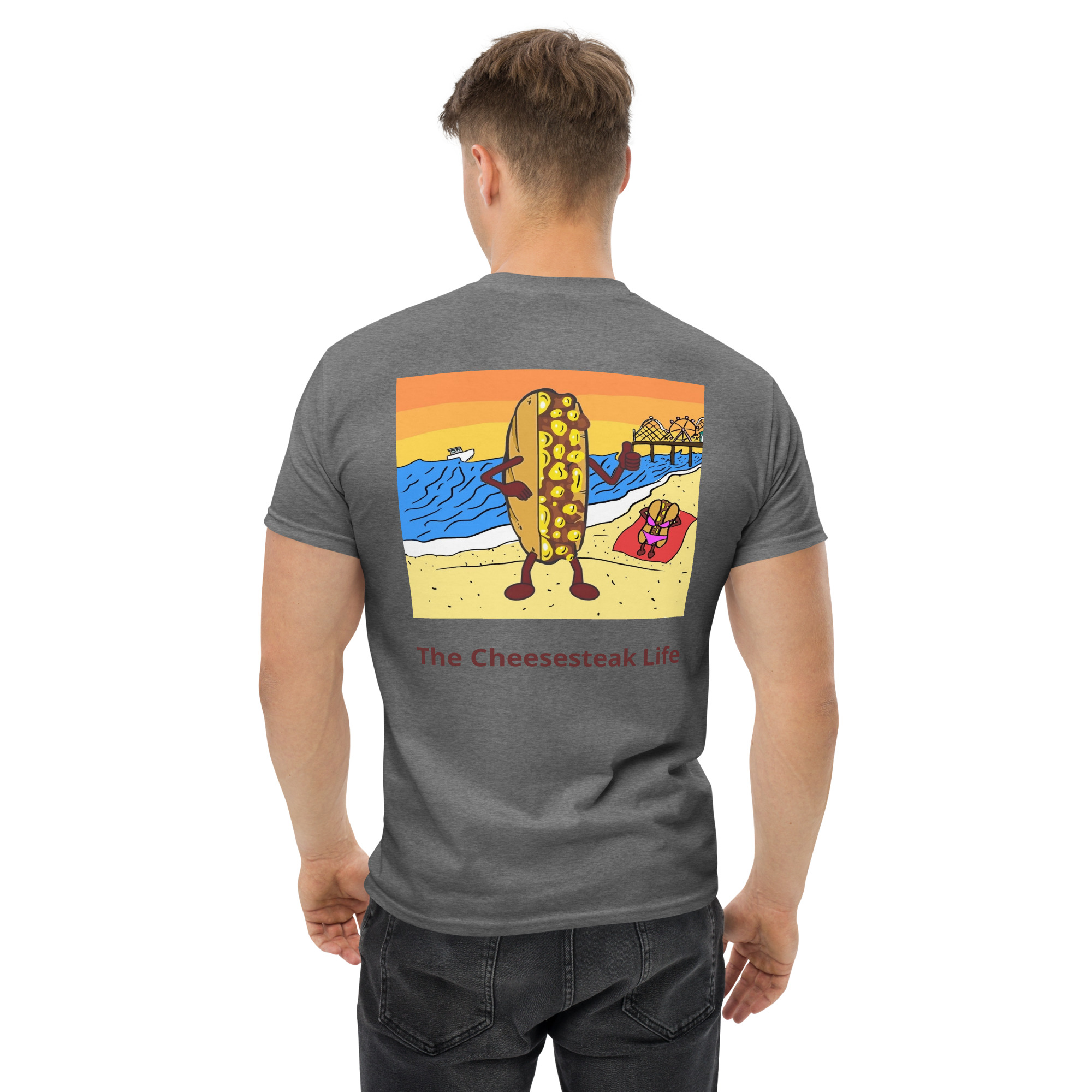 T-shirt - Cheesesteak Life - Amigo Dan - Cheesey Beach on back - Image 17