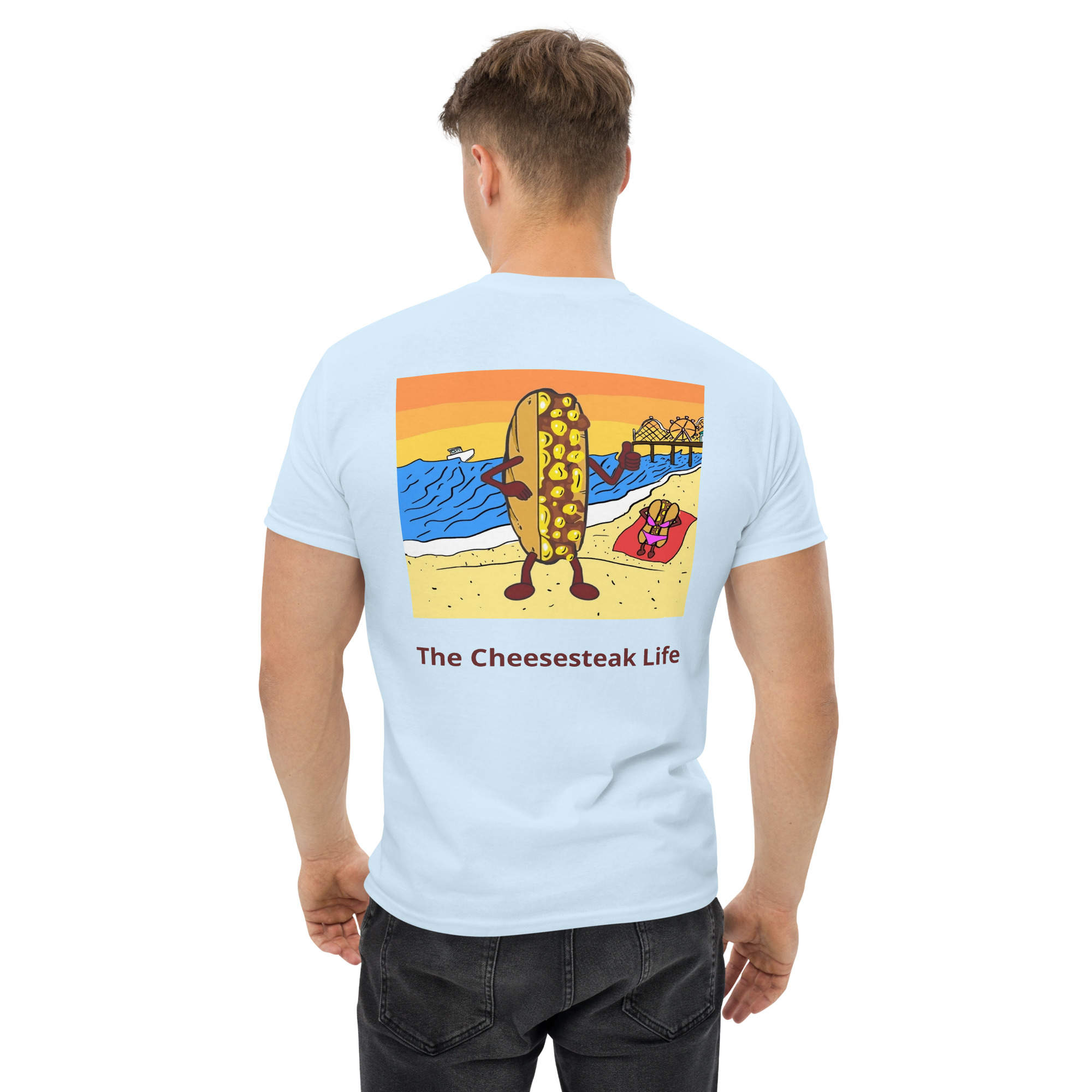 T-shirt - Cheesesteak Life - Amigo Dan - Cheesey Beach on back - Image 32