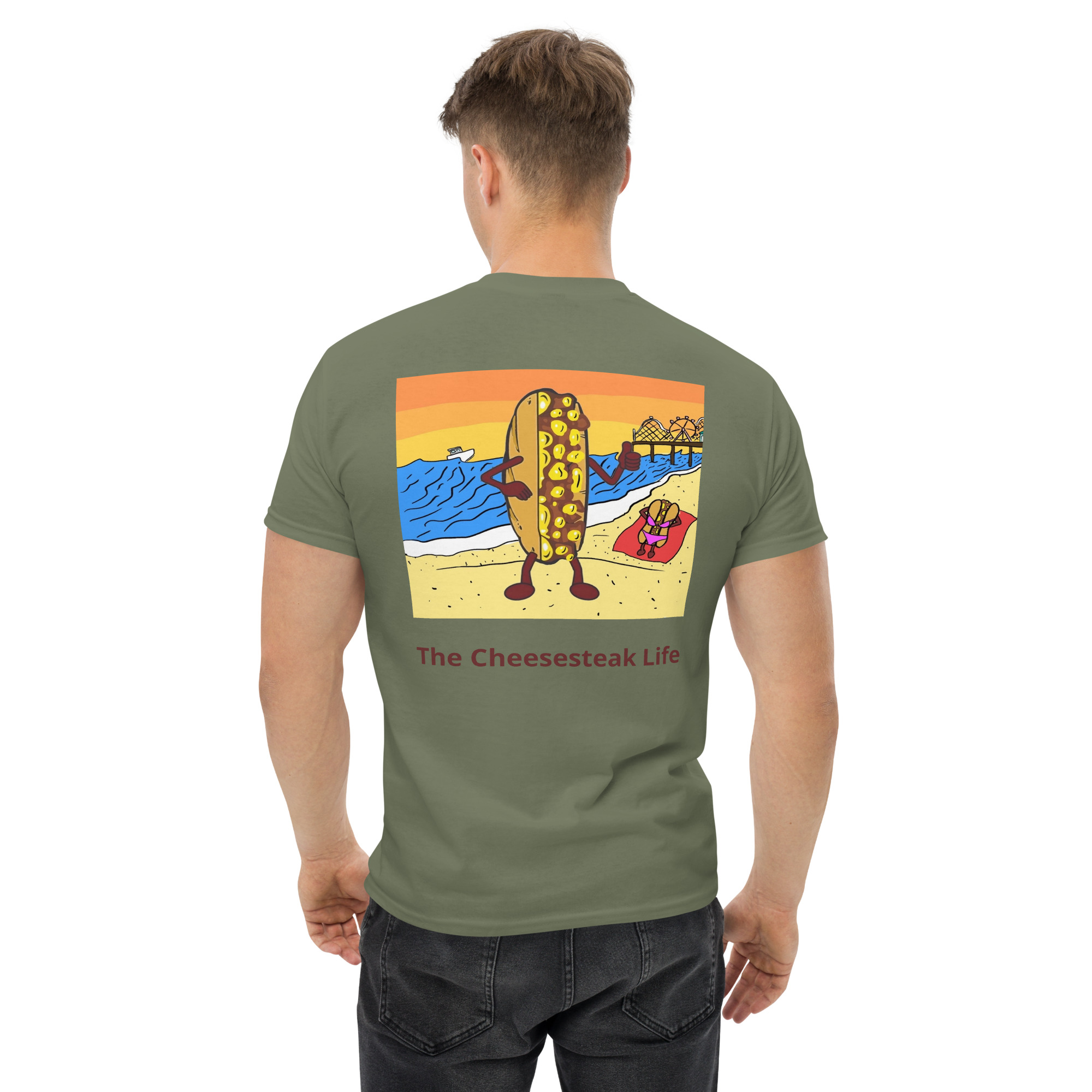 T-shirt - Cheesesteak Life - Amigo Dan - Cheesey Beach on back - Image 14