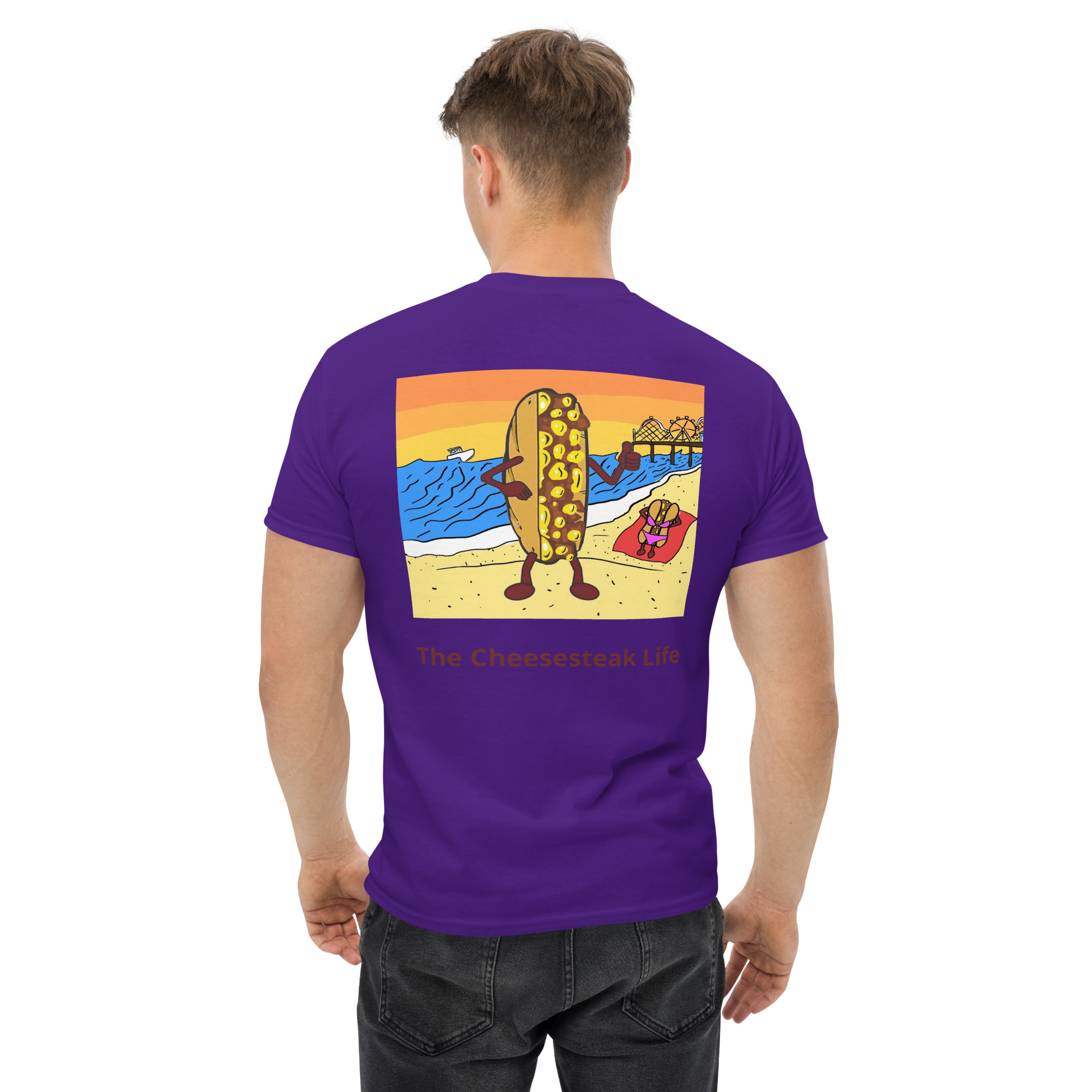 T-shirt - Cheesesteak Life - Amigo Dan - Cheesey Beach on back - Image 5