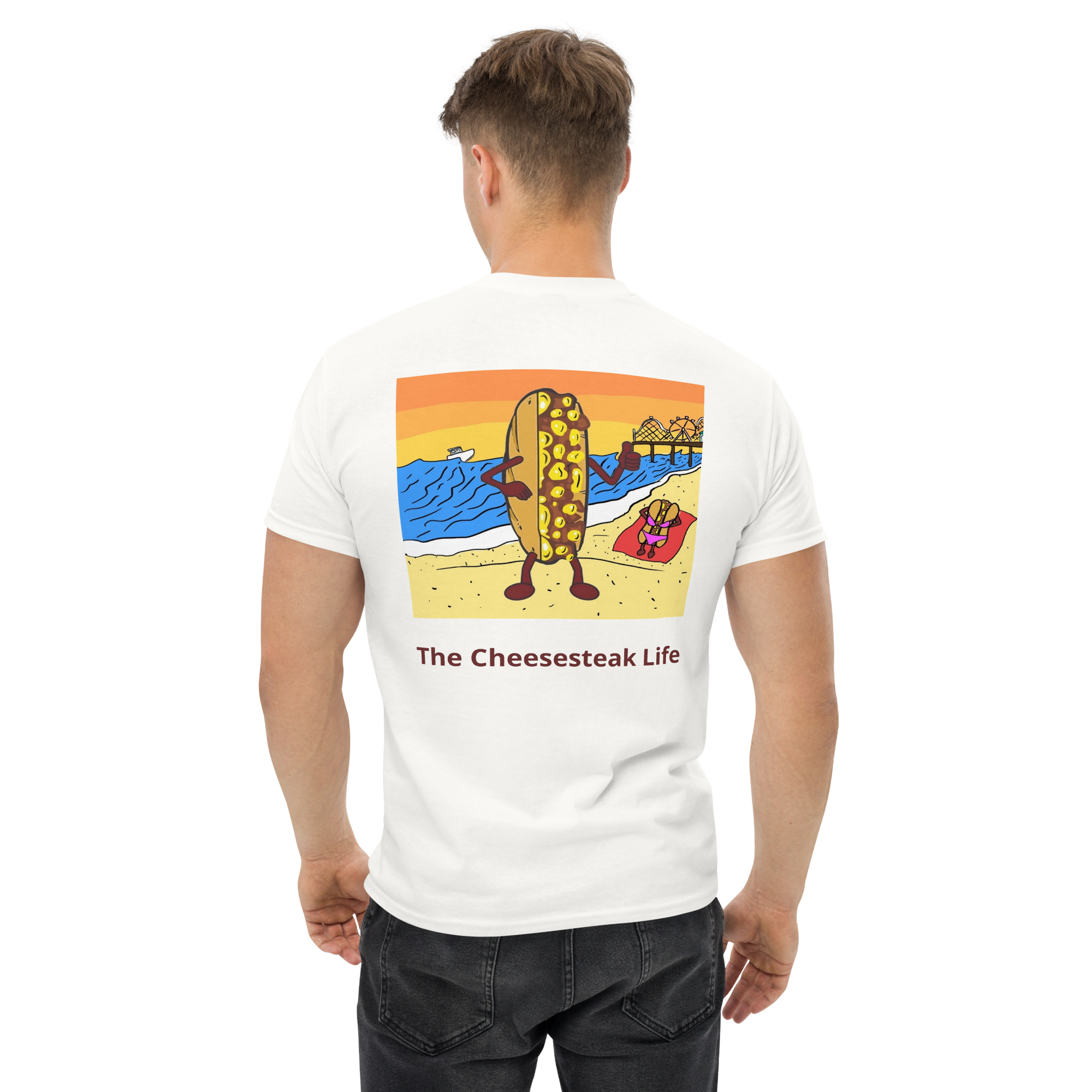 T-shirt - Cheesesteak Life - Amigo Dan - Cheesey Beach on back - Image 35