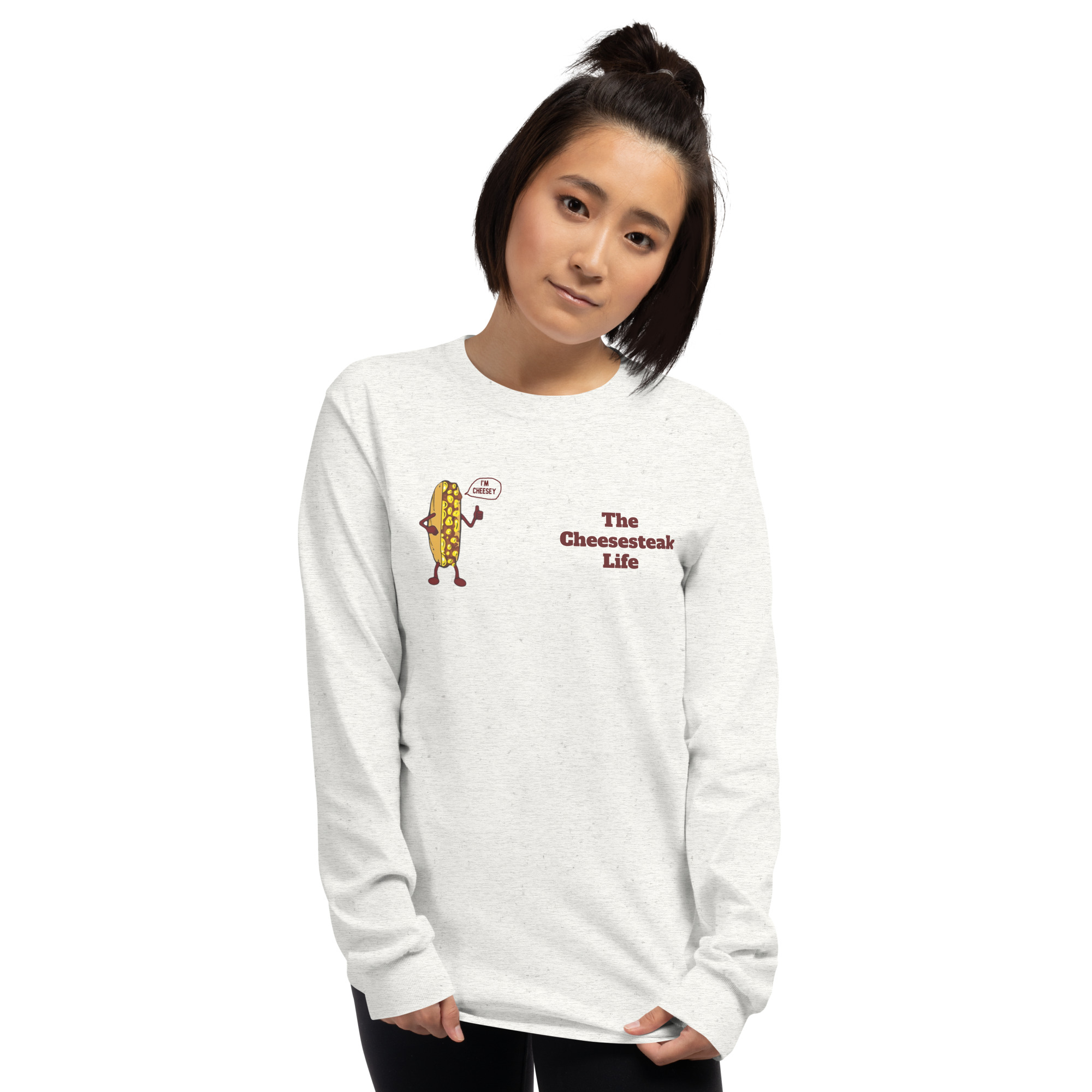 Long Sleeve T-Shirt - Cheesesteak Life - Amigo Dan - Cheesey History on back - Image 15