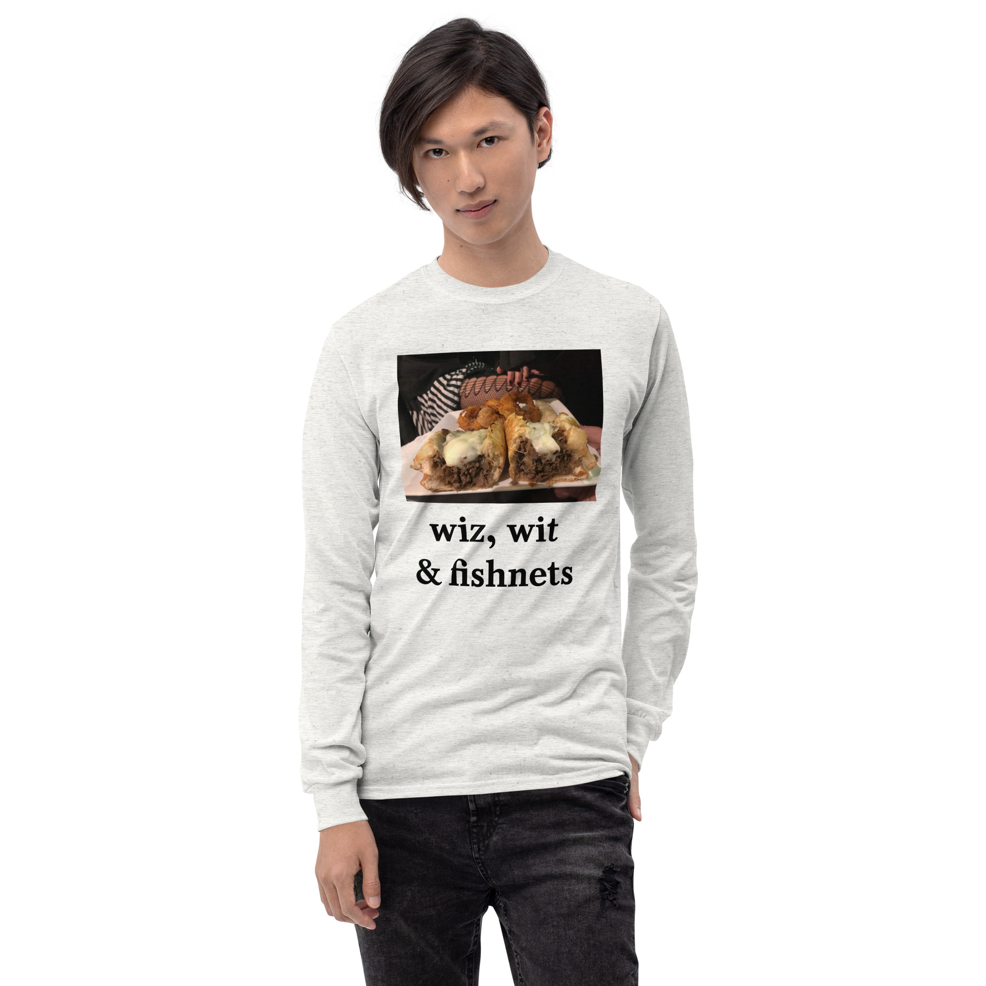 Long Sleeve Shirt - Cheesesteak Life - Cheesey Fishnet Stockings - Image 10