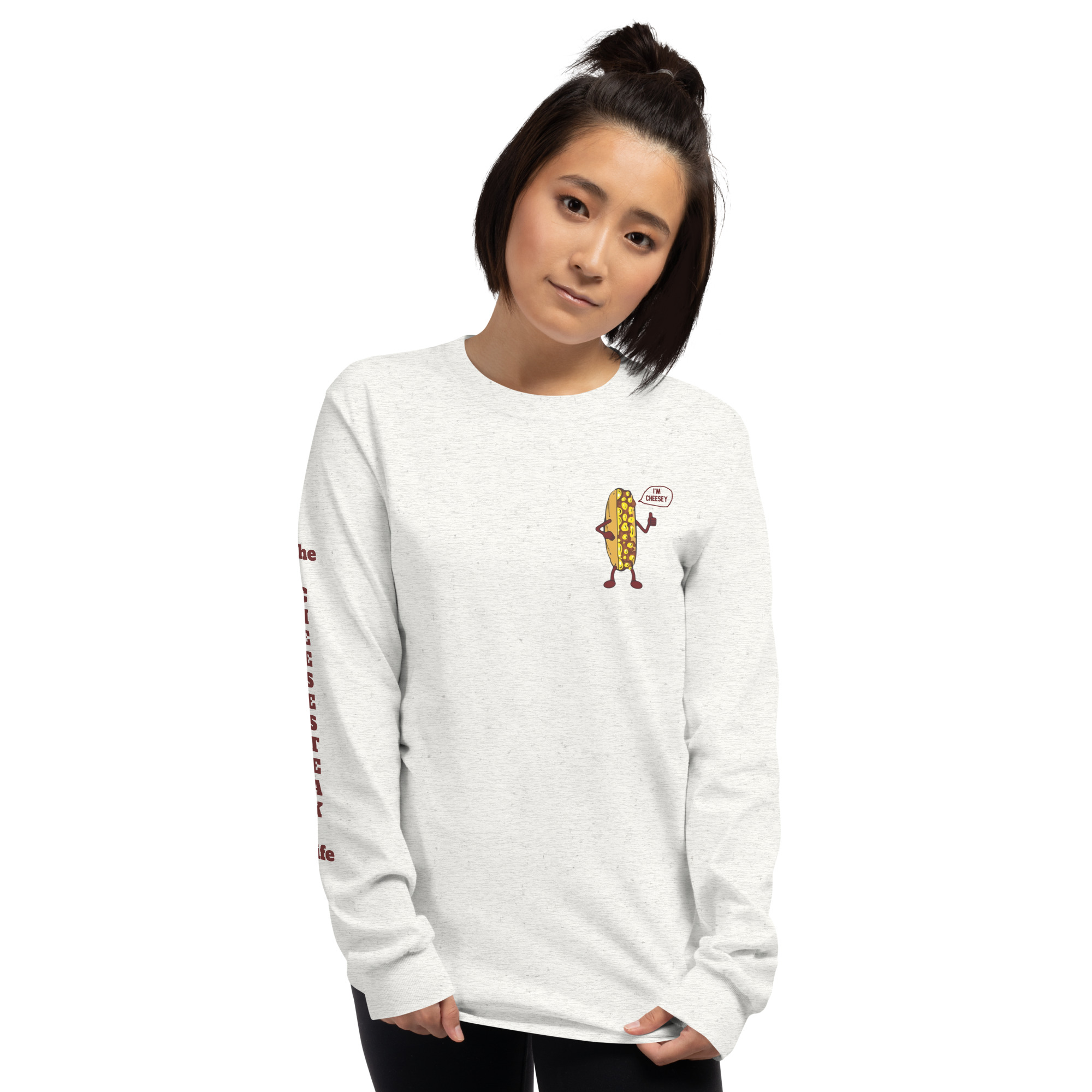 Long Sleeve Shirt - Cheesesteak Life - Amigo Dan - Cheesey Fishnet Stockings on back - TCL on arm - Image 25
