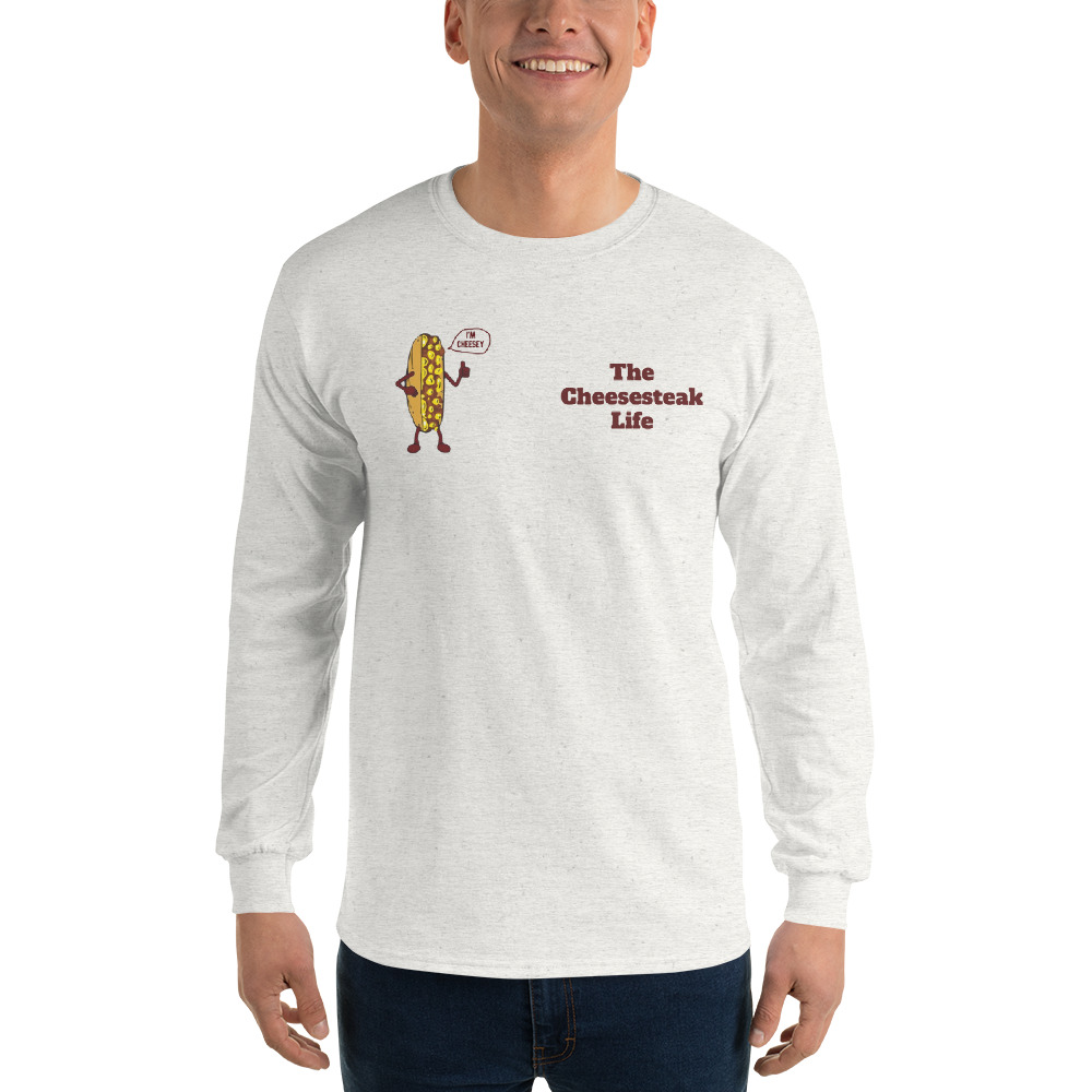 Long Sleeve Shirt - Cheesesteak Life - Amigo Dan - Cheesey Fishnet Stockings on back - Image 17
