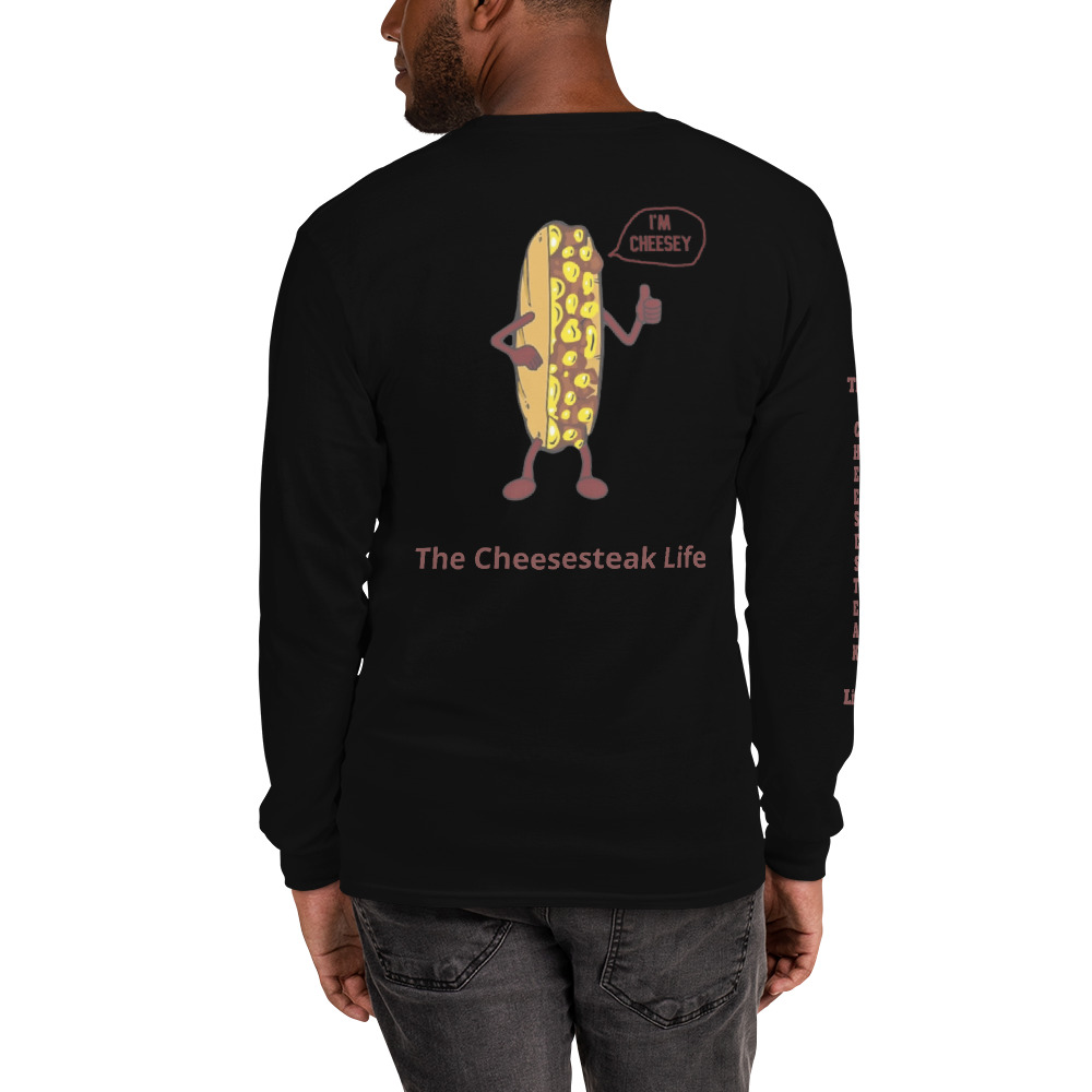 Long Sleeve T-Shirt - Cheesesteak Life - Amigo Dan - Mr. Cheesey on back - TCL on arm - Image 2