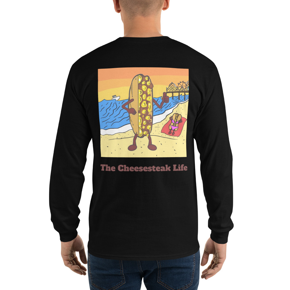 Long Sleeve T-Shirt - Cheesesteak Life - Amigo Dan - Cheesey Beach - Image 2