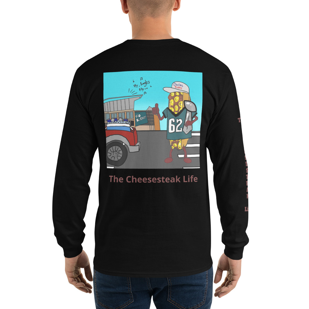 Long Sleeve Shirt - Cheesesteak Life - Amigo Dan - Cheesey Eagles Fan on back - TCL on arm - Image 2