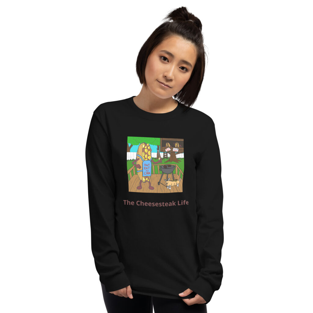 Long Sleeve T-Shirt - Cheesesteak Life - Cheesey Bar-B-Que