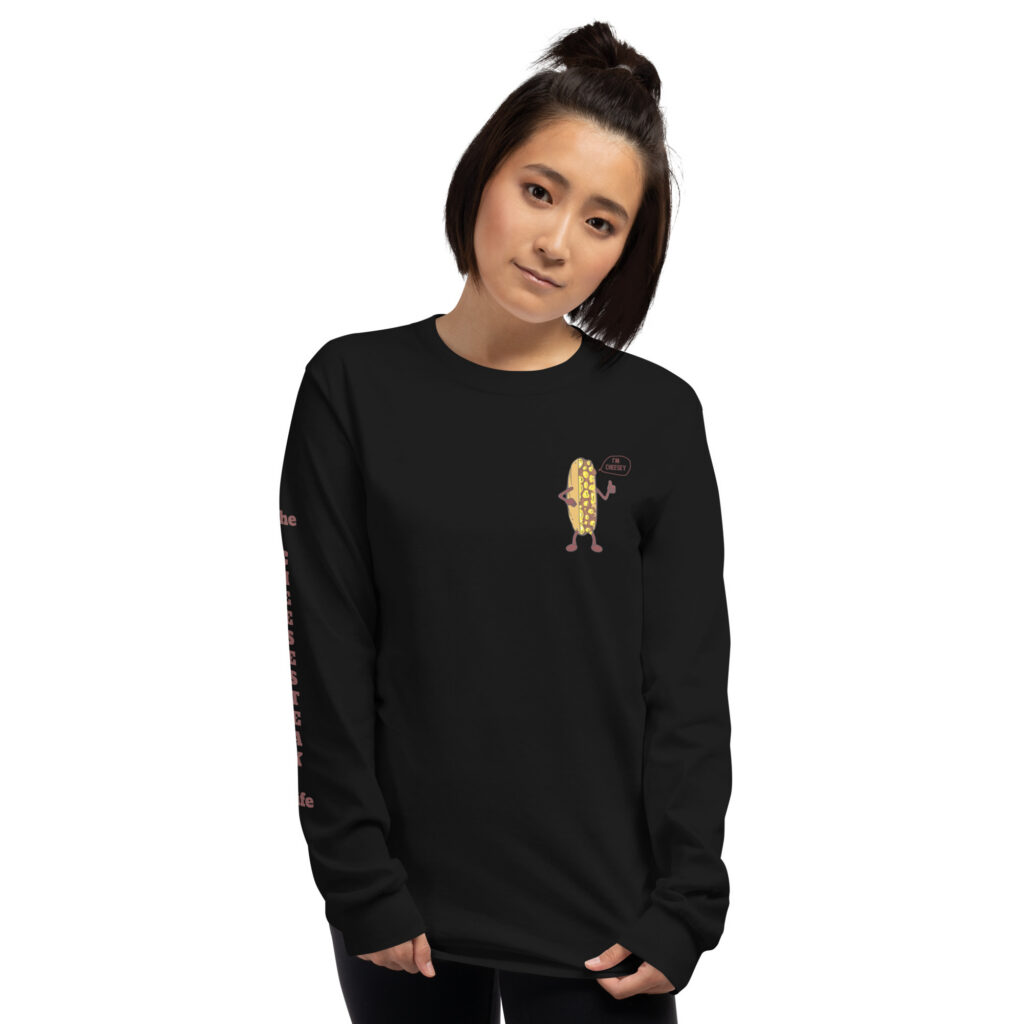 Long Sleeve Shirt - Cheesesteak Life - Amigo Dan - Cheesey Fishnet Stockings on back - TCL on arm