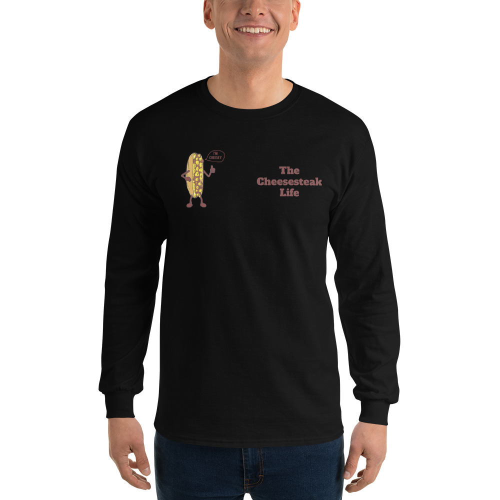 Long Sleeve Shirt - Cheesesteak Life - Amigo Dan - Cheesey Fishnet Stockings on back