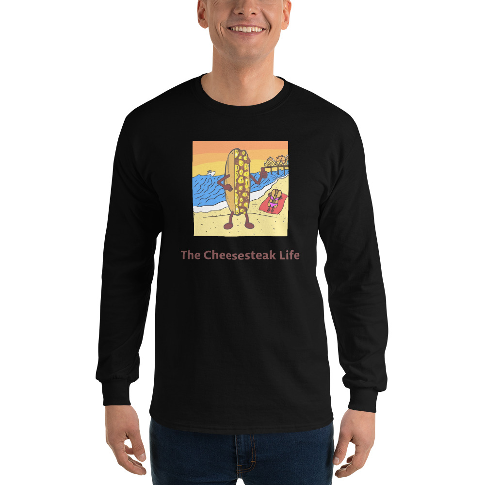 Long Sleeve T-Shirt - Cheesesteak Life - Cheesey Beach