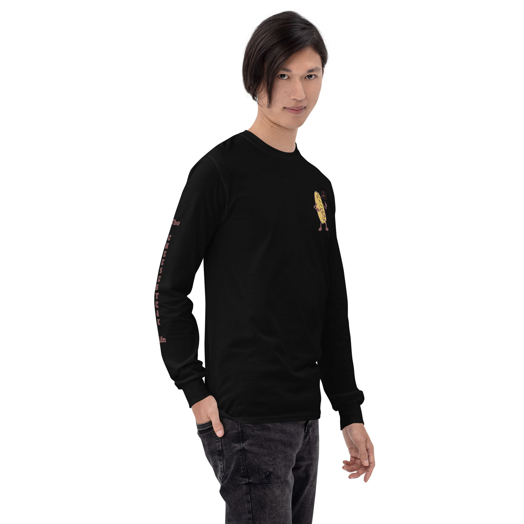 Long Sleeve T-Shirt - Cheesesteak Life - Amigo Dan - Cheesey Beach on back - TCL on arm - Image 3