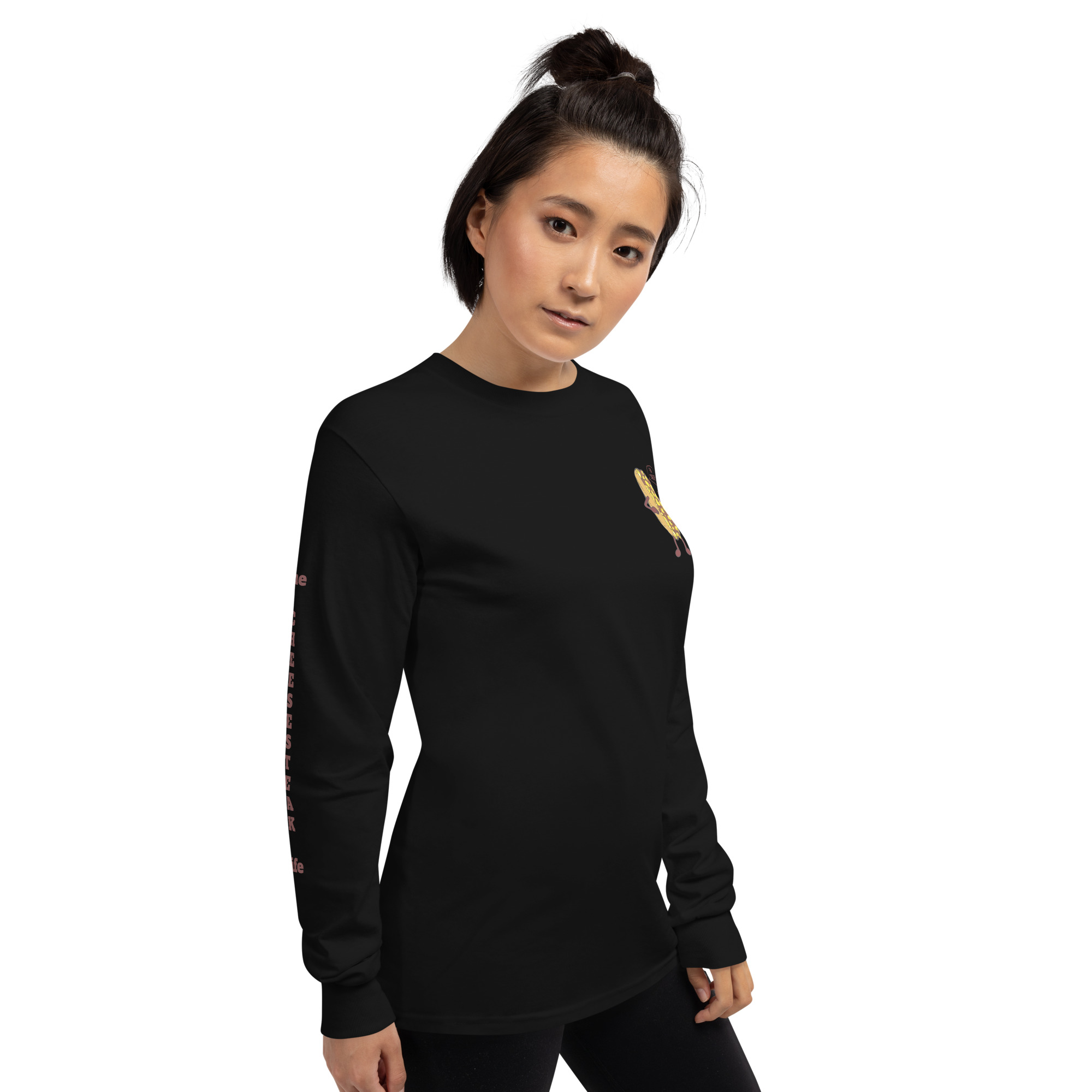 Long Sleeve Shirt - Cheesesteak Life - Amigo Dan - Cheesey Fishnet Stockings on back - TCL on arm - Image 3