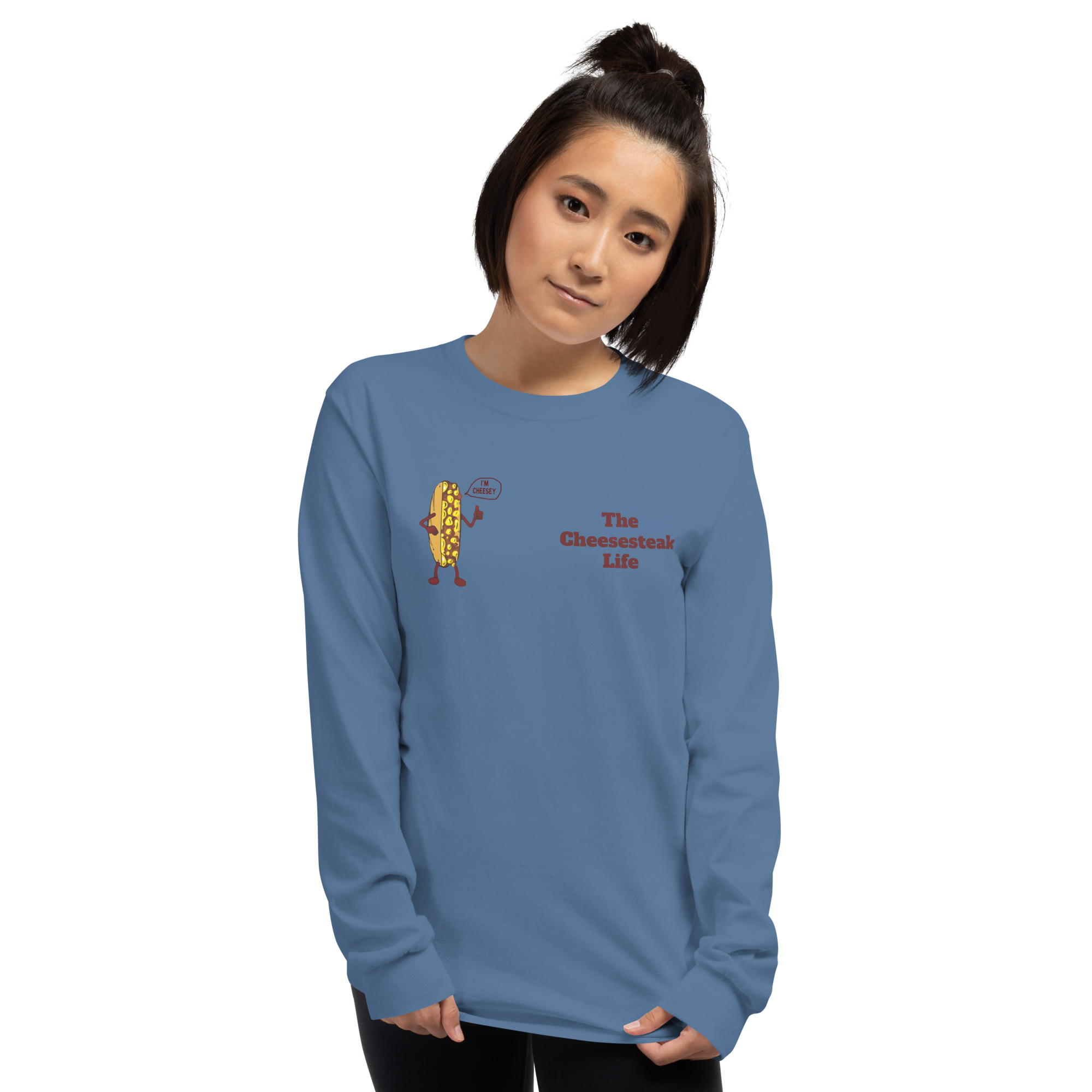 Long Sleeve T-Shirt - Cheesesteak Life - Amigo Dan - Cheesey History on back - Image 7