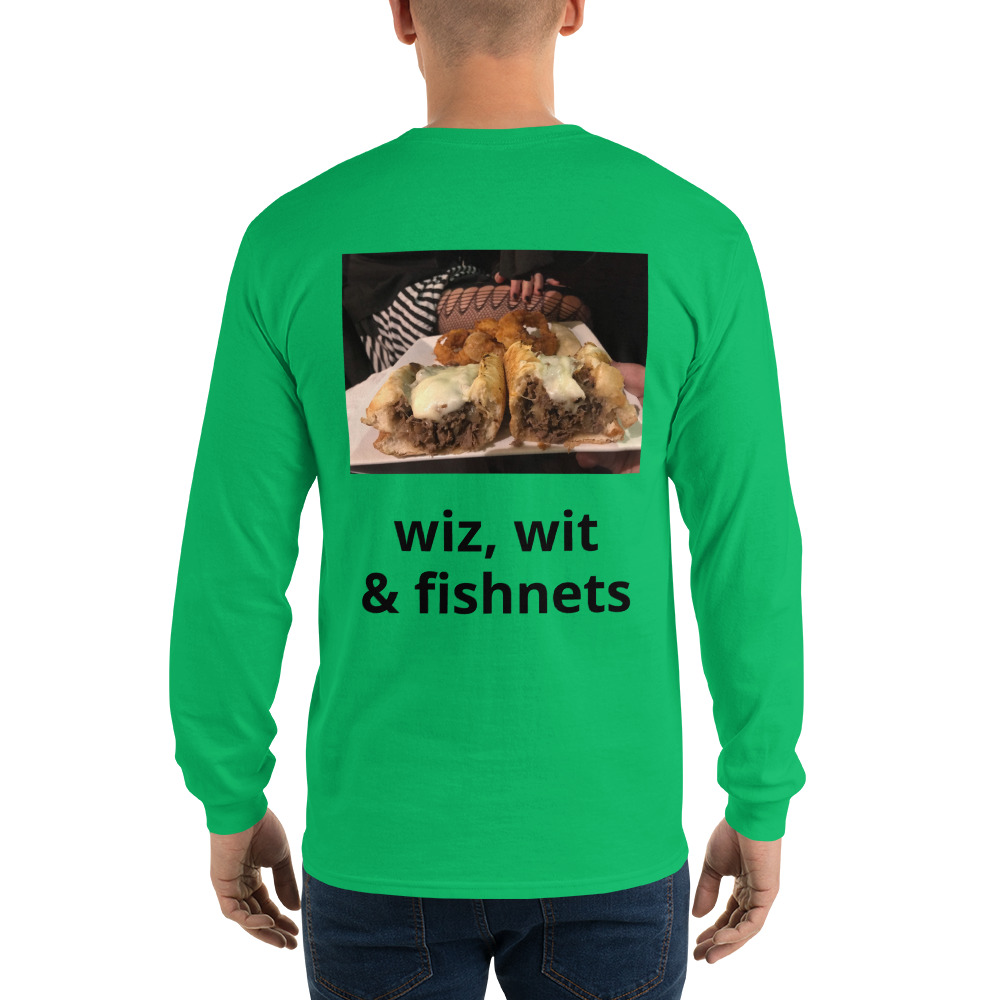 Long Sleeve Shirt - Cheesesteak Life - Amigo Dan - Cheesey Fishnet Stockings on back - Image 10