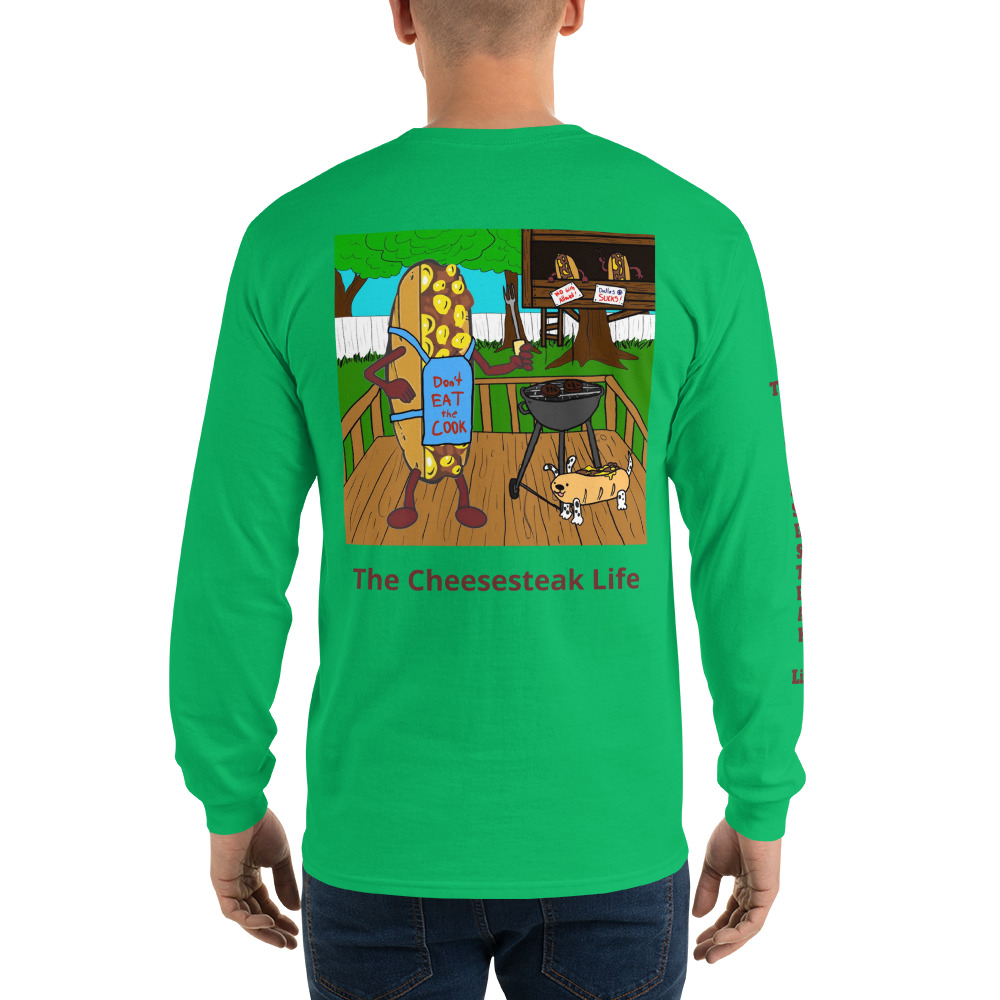 Long Sleeve Shirt - Cheesesteak Life - Amigo Dan - Cheesey Bar-B-Que on back - TCL on arm - Image 14