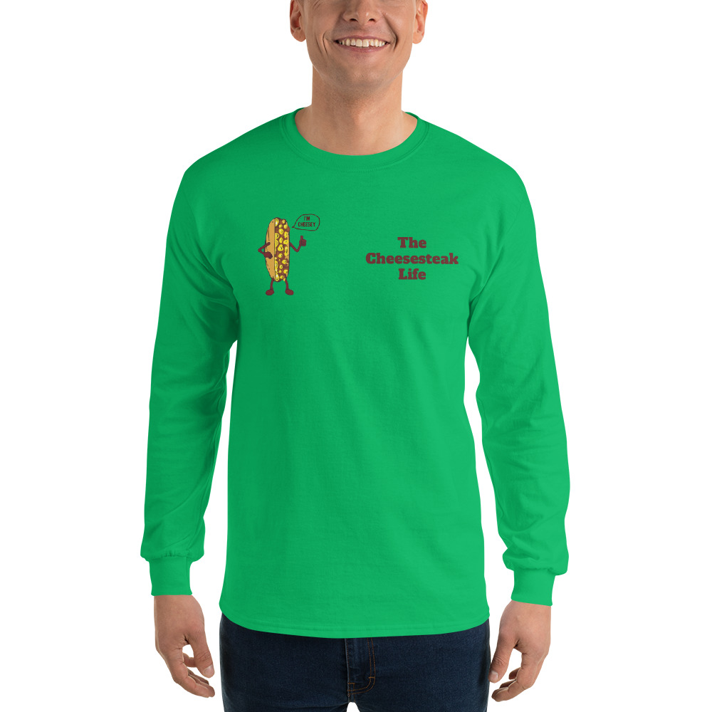 Long Sleeve Shirt - Cheesesteak Life - Amigo Dan - Cheesey Fishnet Stockings on back - Image 9