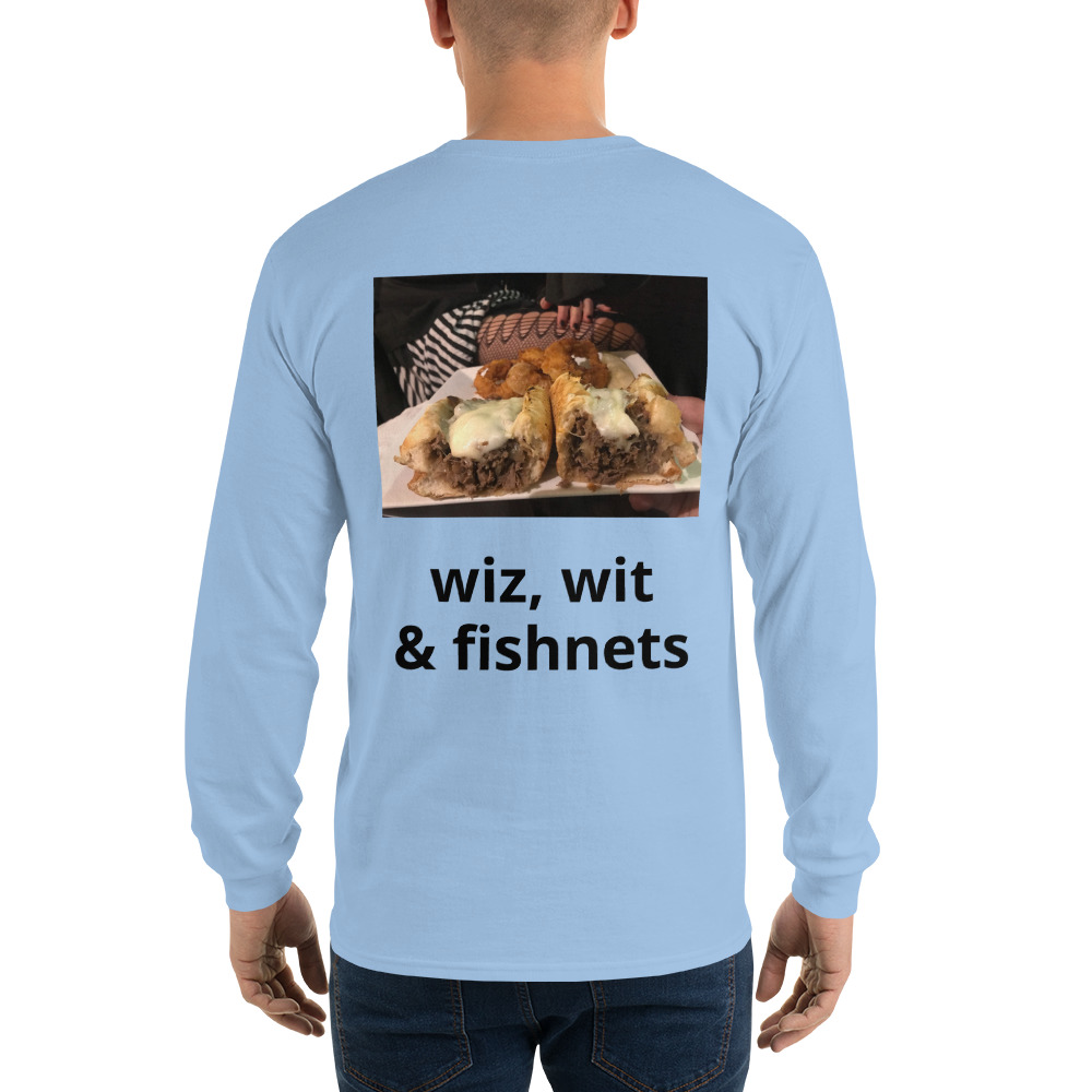 Long Sleeve Shirt - Cheesesteak Life - Amigo Dan - Cheesey Fishnet Stockings on back - Image 14