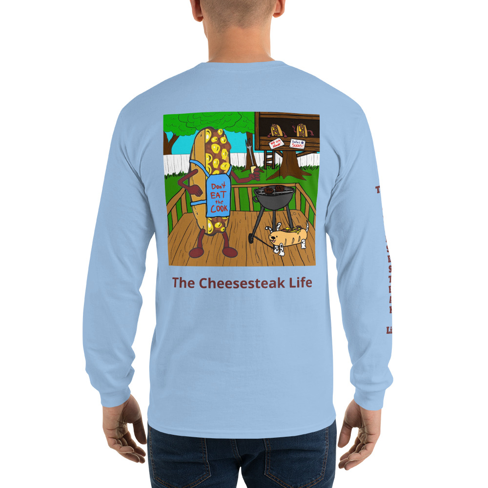 Long Sleeve Shirt - Cheesesteak Life - Amigo Dan - Cheesey Bar-B-Que on back - TCL on arm - Image 17