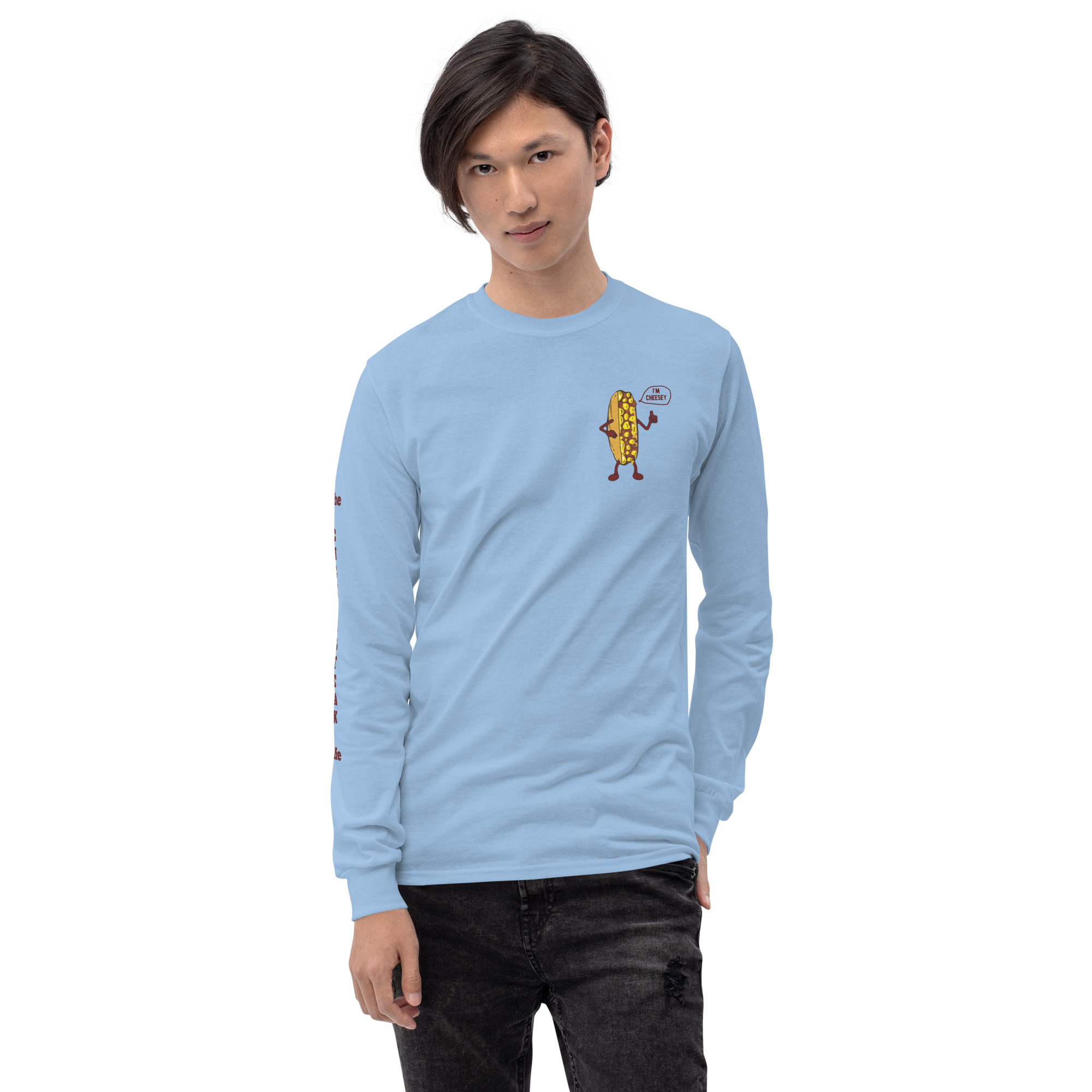 Long Sleeve T-Shirt - Cheesesteak Life - Amigo Dan - Cheesey Beach on back - TCL on arm - Image 16