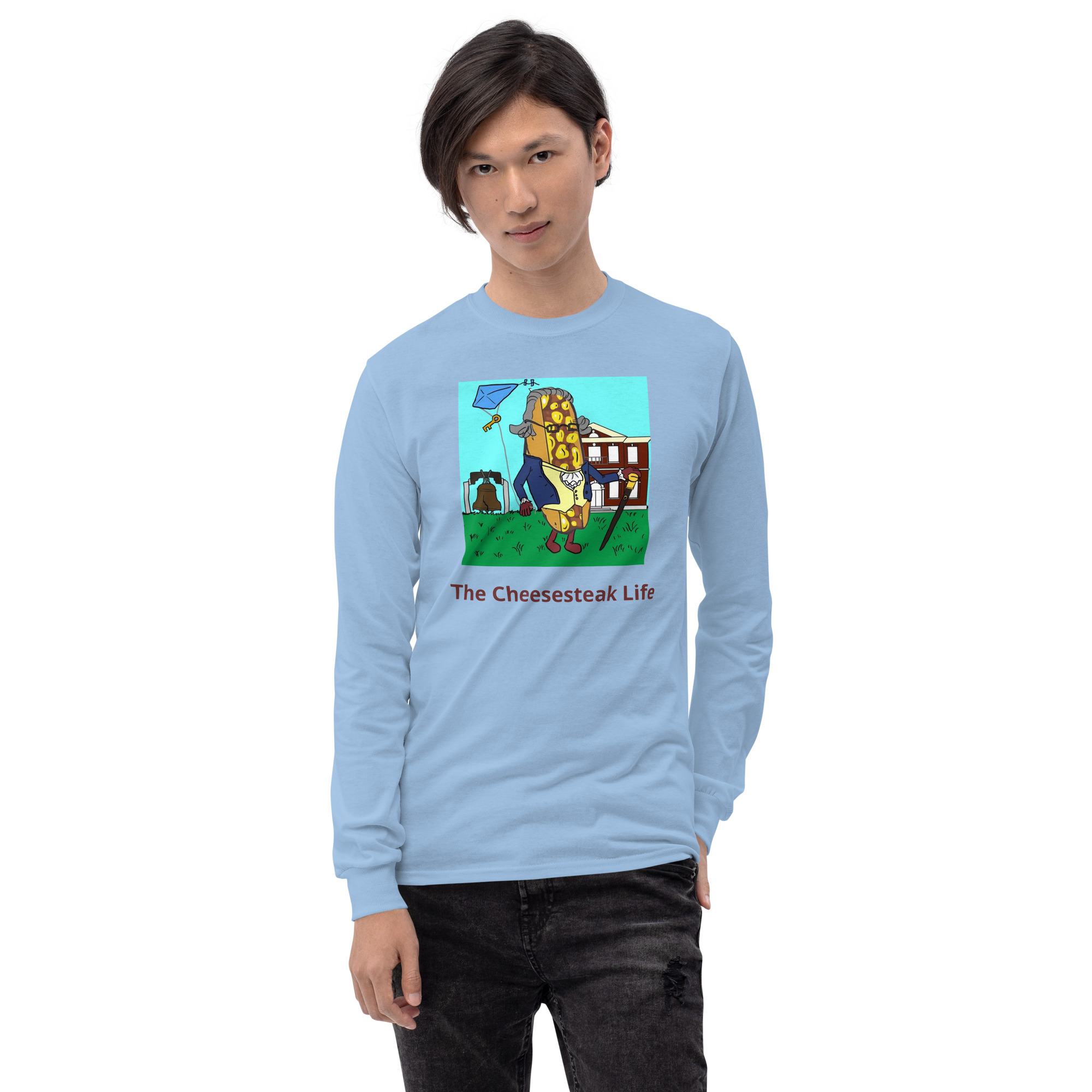 Long Sleeve T-Shirt - Cheesesteak Life - Cheesey History - Image 6
