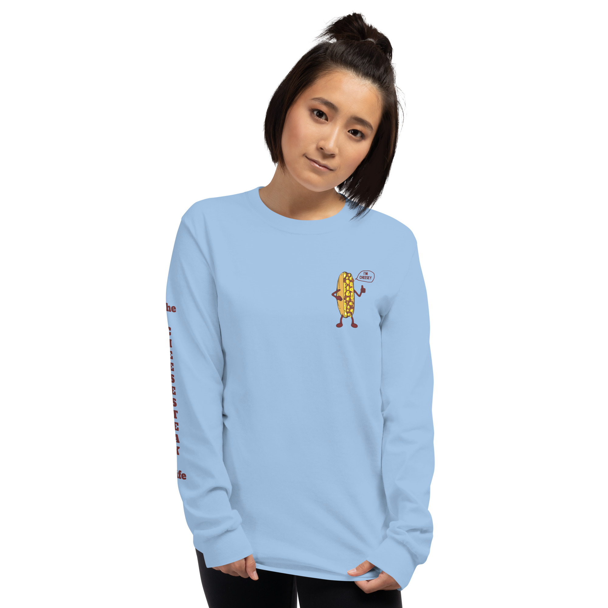 Long Sleeve Shirt - Cheesesteak Life - Amigo Dan - Cheesey Fishnet Stockings on back - TCL on arm - Image 19
