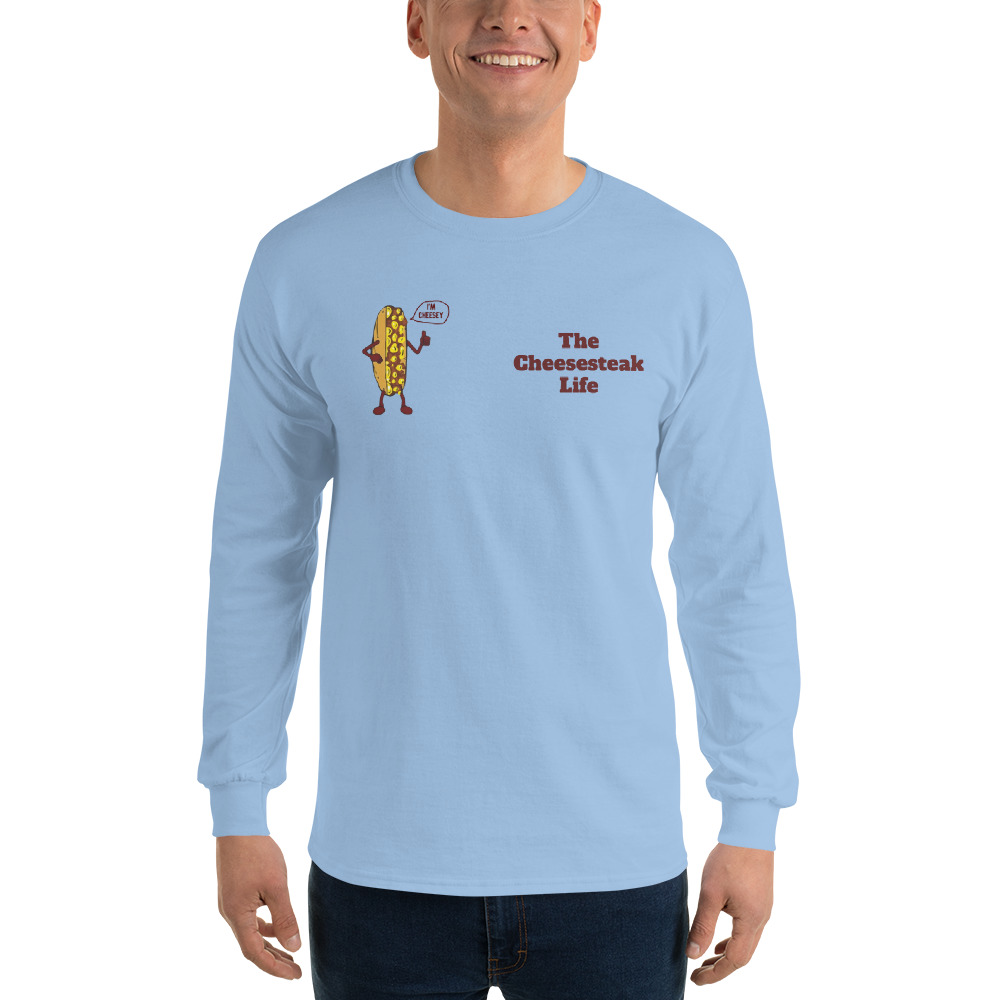 Long Sleeve Shirt - Cheesesteak Life - Amigo Dan - Cheesey Fishnet Stockings on back - Image 13