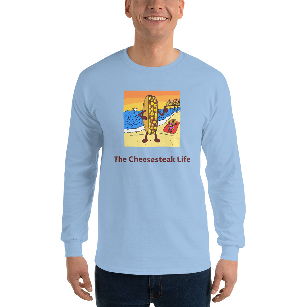 Long Sleeve Shirt - Cheesesteak Life - Cheesey Beach - Image 11