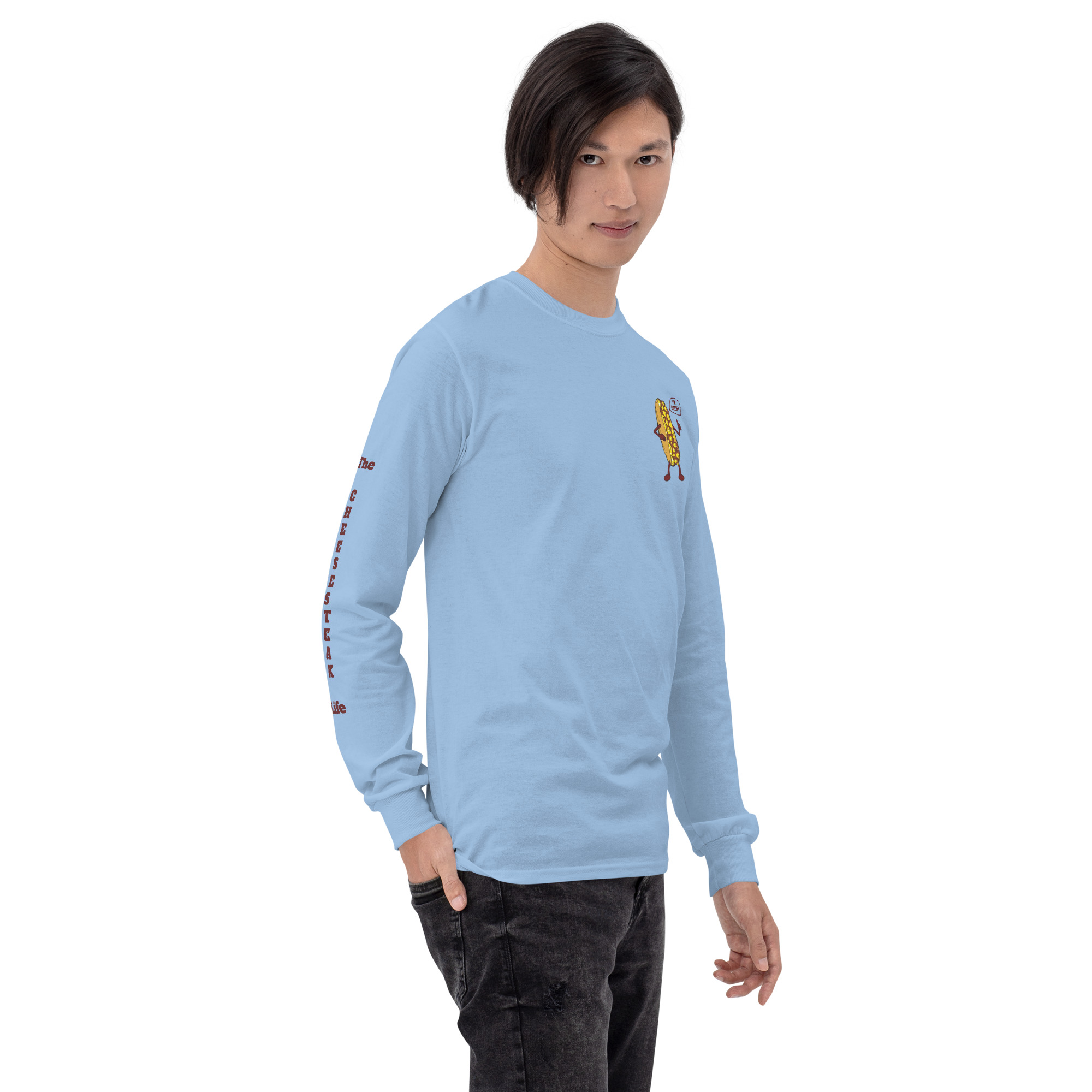 Long Sleeve T-Shirt - Cheesesteak Life - Amigo Dan - Cheesey Beach on back - TCL on arm - Image 18