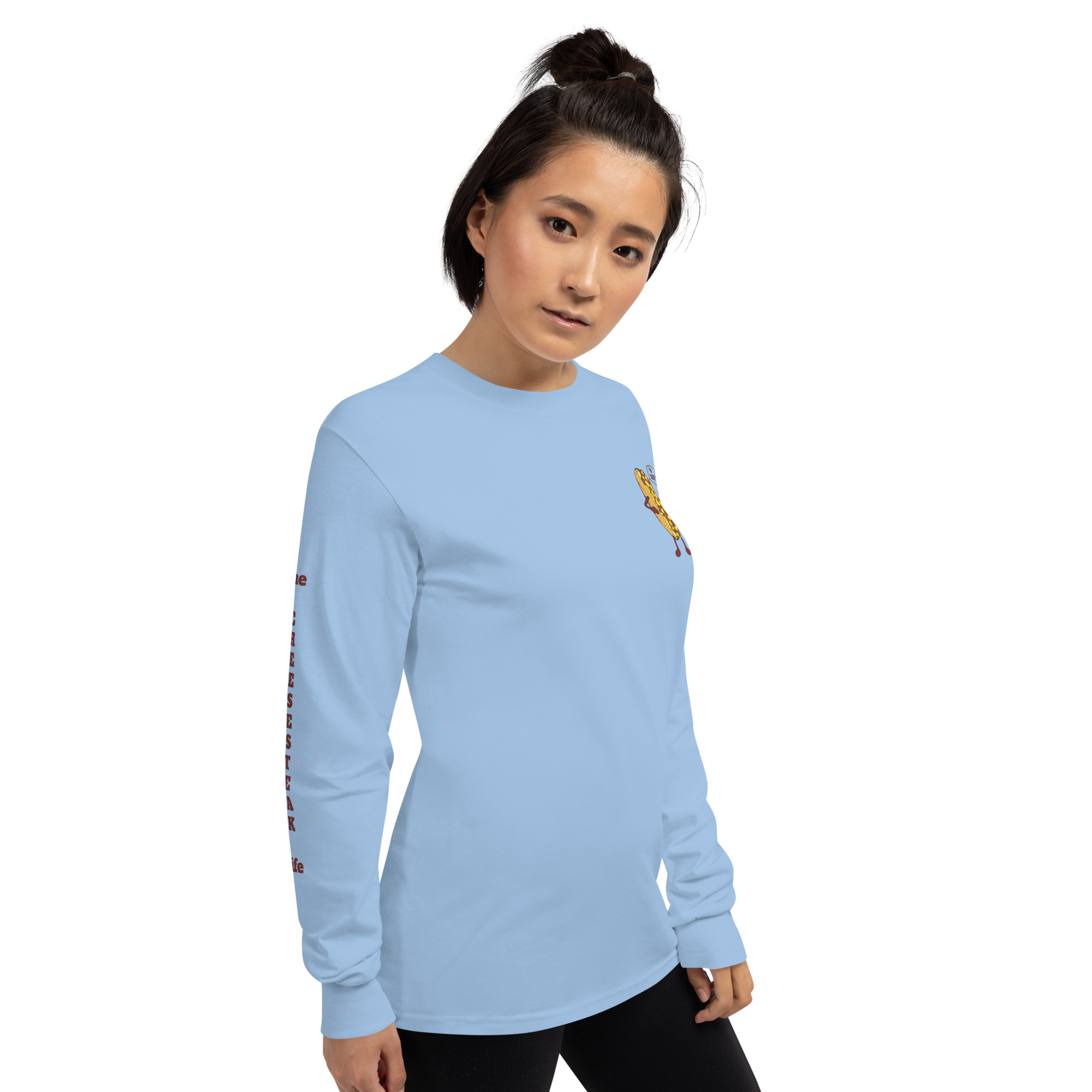 Long Sleeve Shirt - Cheesesteak Life - Amigo Dan - Cheesey Fishnet Stockings on back - TCL on arm - Image 21