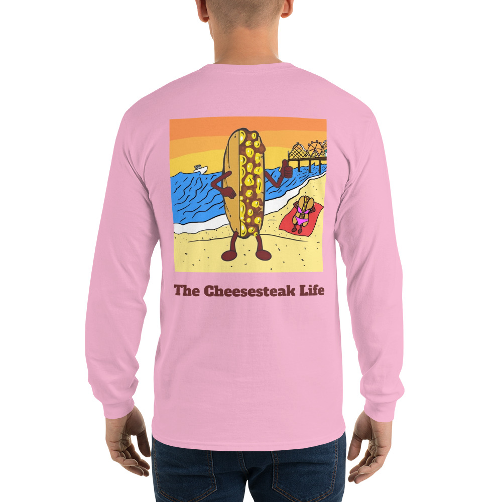 Long Sleeve T-Shirt - Cheesesteak Life - Amigo Dan - Cheesey Beach - Image 30