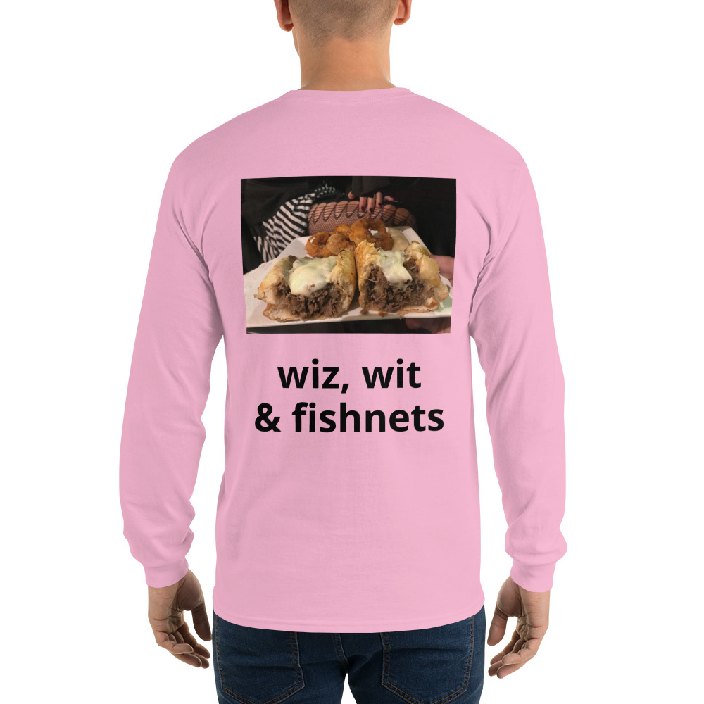 Long Sleeve Shirt - Cheesesteak Life - Amigo Dan - Cheesey Fishnet Stockings on back - Image 16