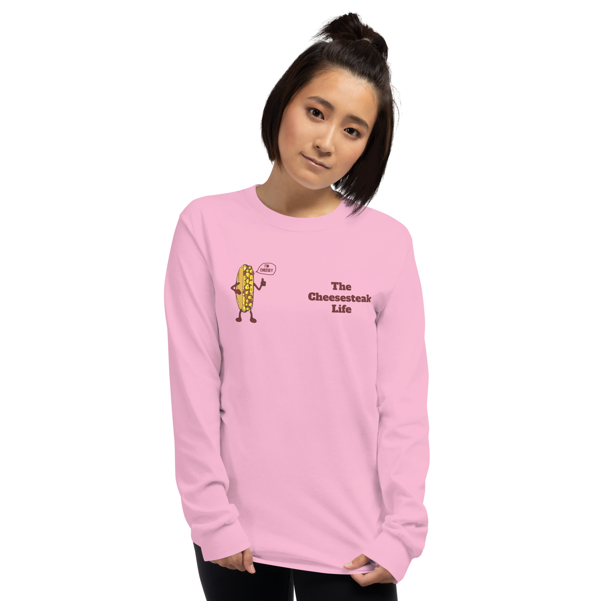 Long Sleeve T-Shirt - Cheesesteak Life - Amigo Dan - Mr. Cheesey on back - Image 21