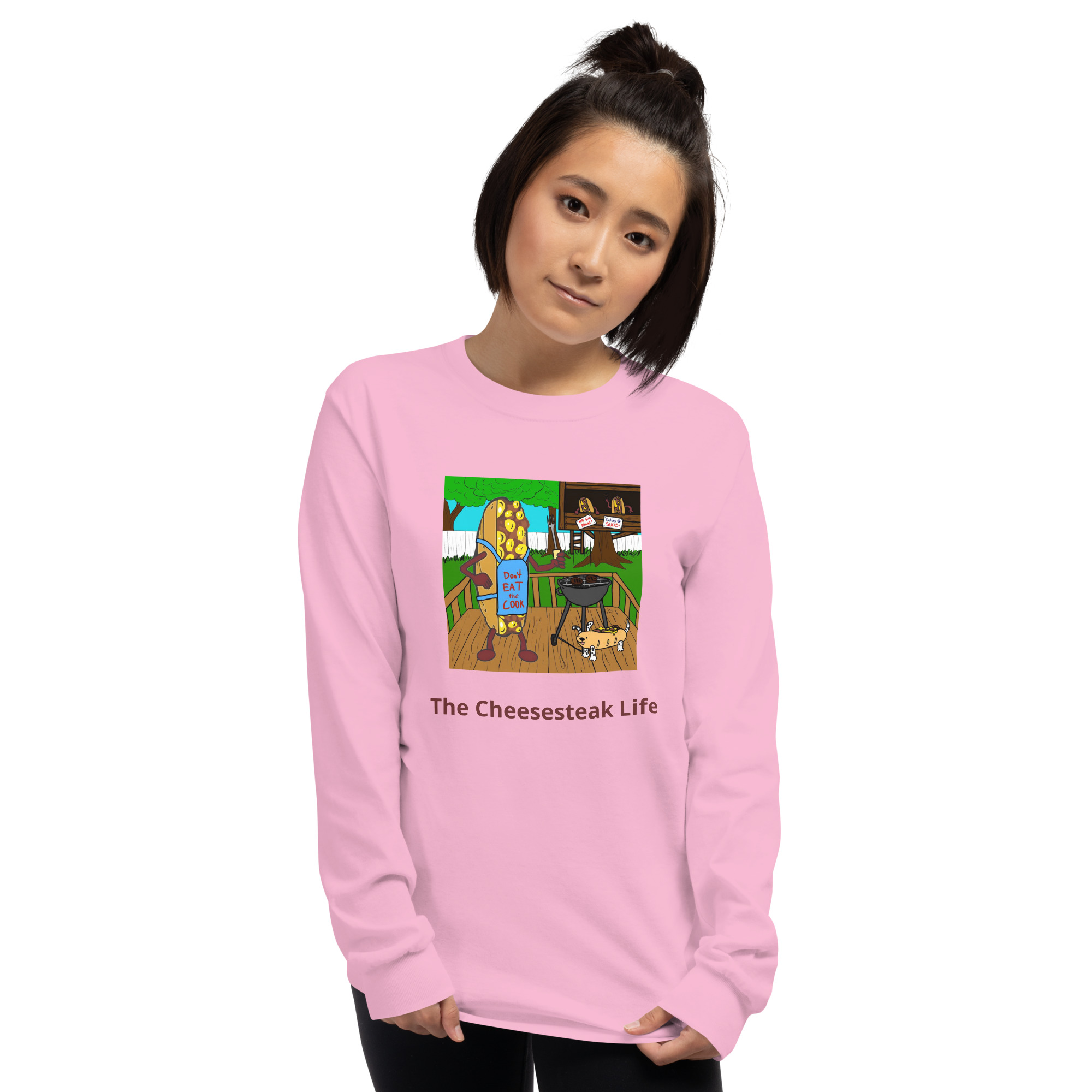 Long Sleeve T-Shirt - Cheesesteak Life - Cheesey Bar-B-Que - Image 9