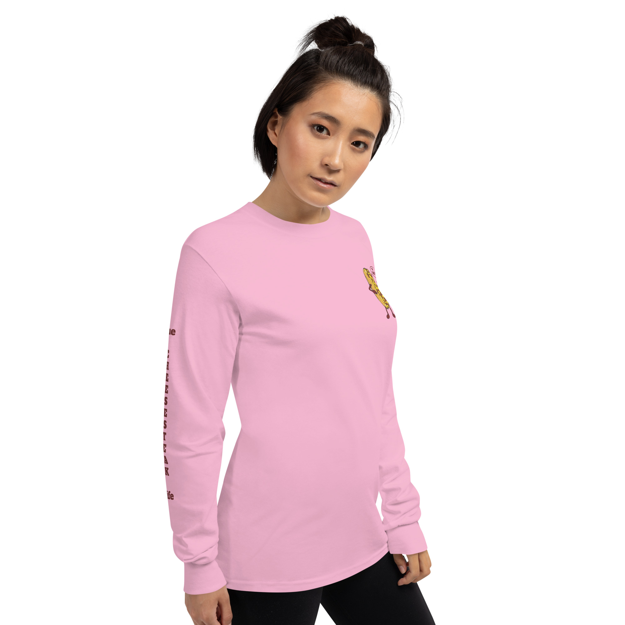 Long Sleeve Shirt - Cheesesteak Life - Amigo Dan - Cheesey Fishnet Stockings on back - TCL on arm - Image 24